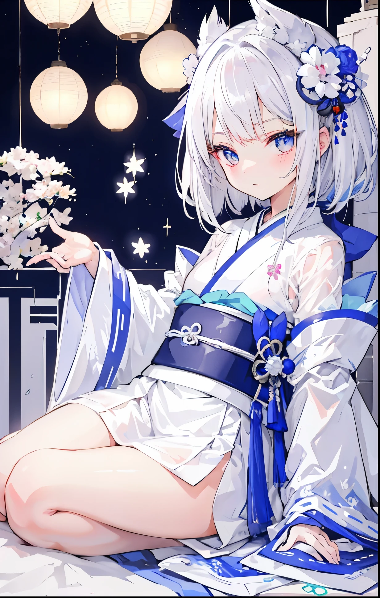 Lying on the bed，cute，Wearing Hanfu，exposed，Sideways，Reach out to the screen，There is a transparent sticky substance on the hands，Viscous material drawing，Lower Body，Wheezing and moaning，No face，Provocatively stretching out a hand to play with the transparent mucus and pulling out the silk，enjoy，，A flushed face，Wet body，Spring is in my heart