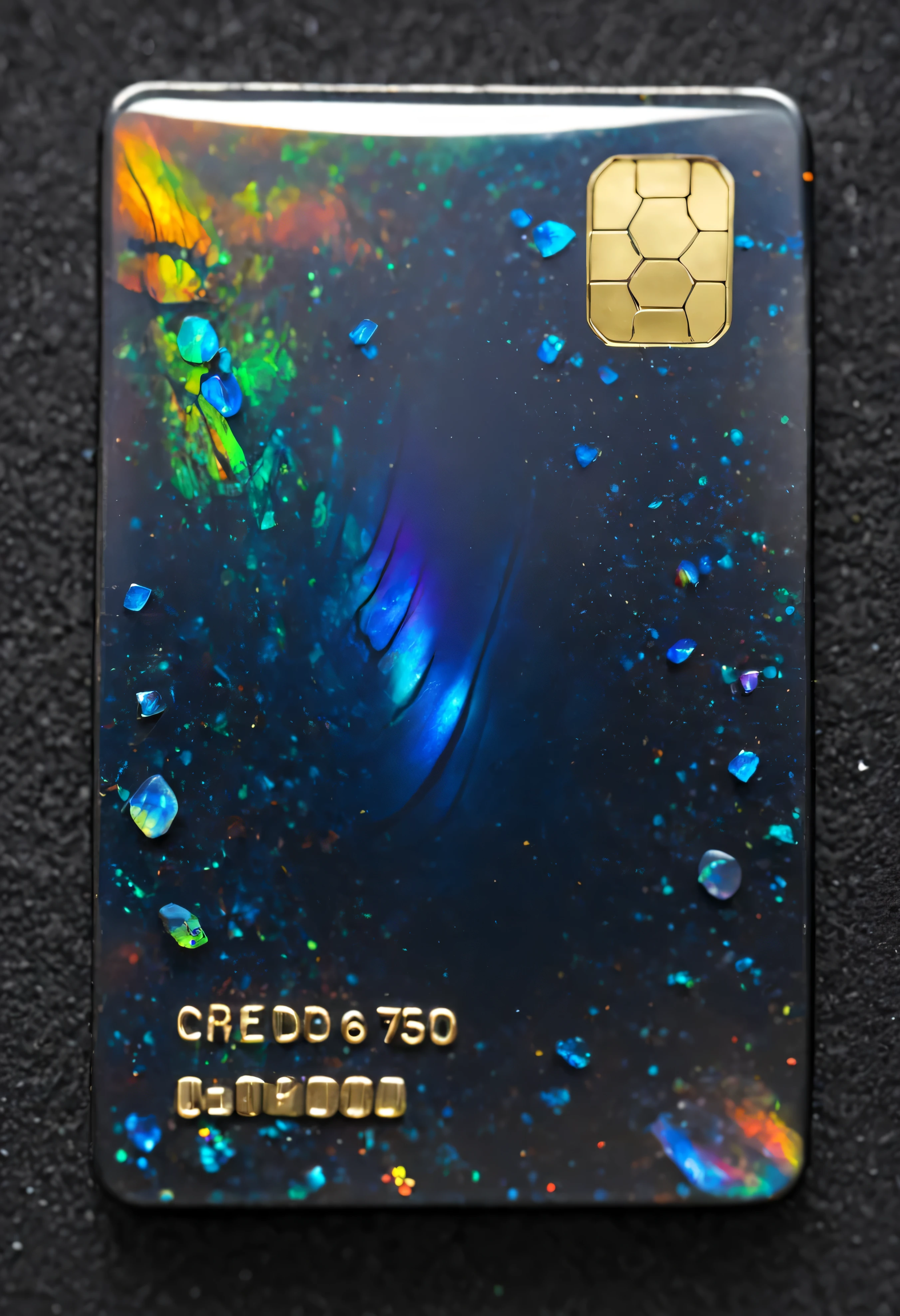 Credit card made of black opal 