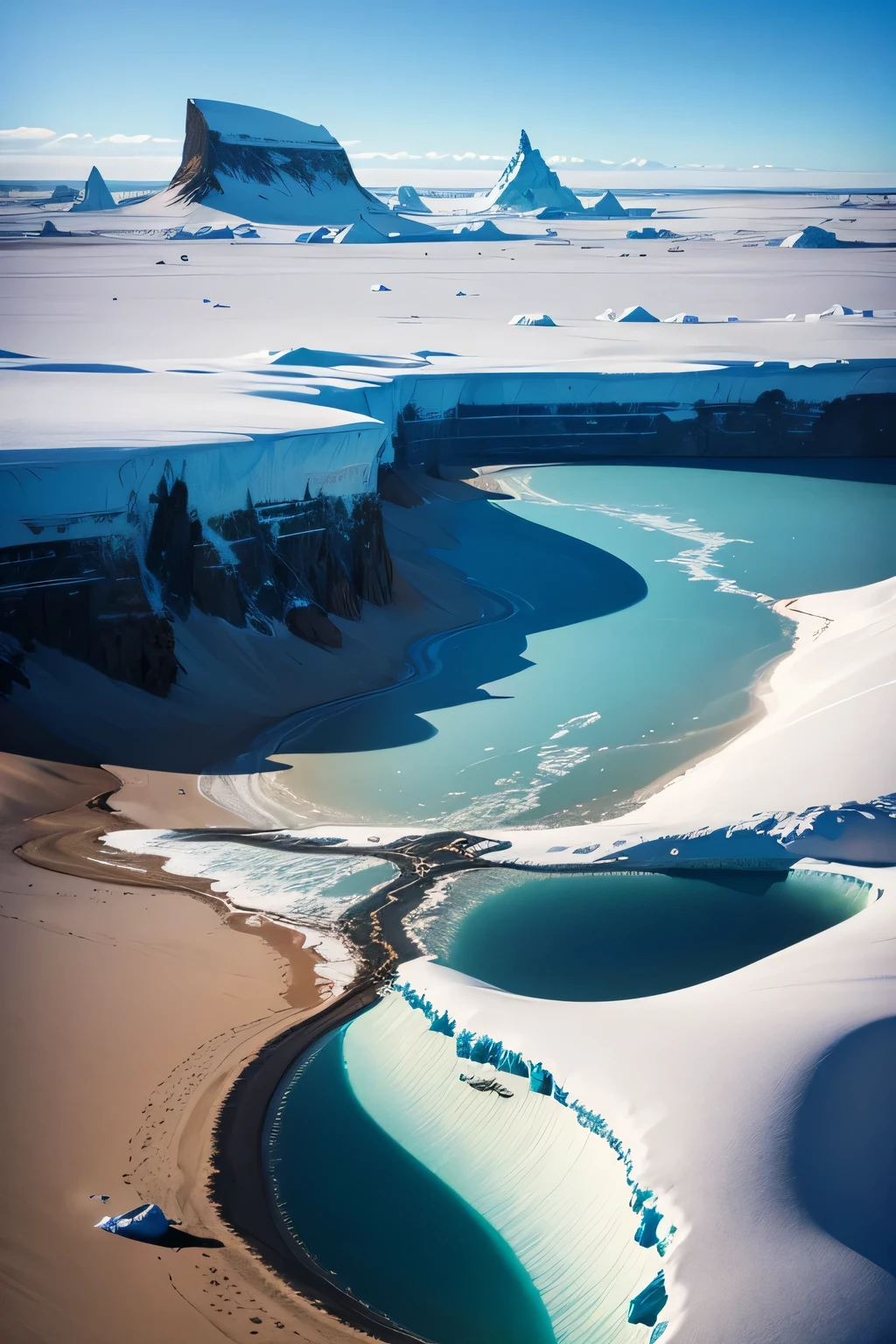 Antarctica, icy desert, cold beauty, untouched landscapes, contrasting sea life