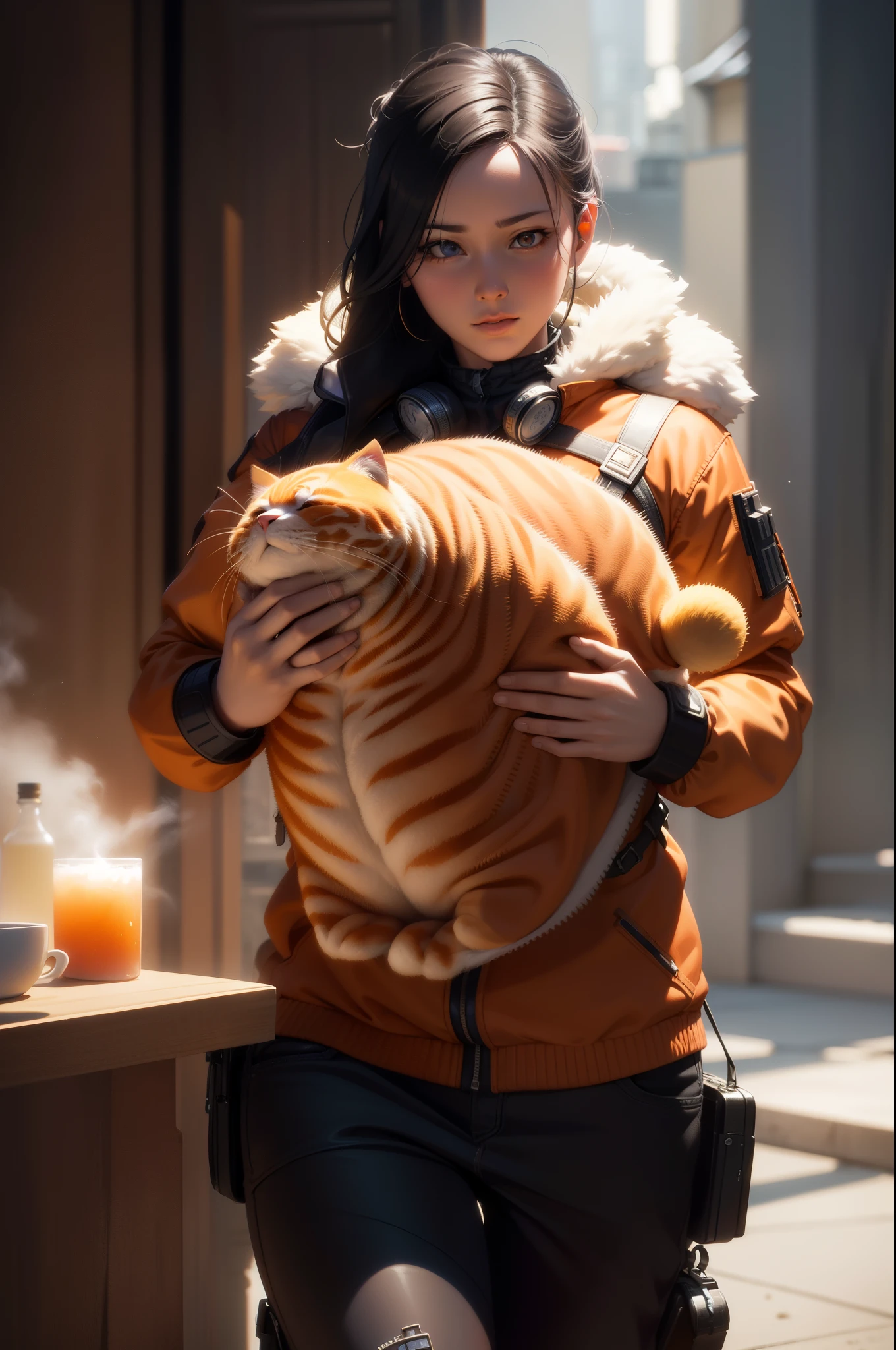 A fantastic orange fatty cat of art in a bottle, fluffy, actual, photo, Canon, fantastic, artistic, . Greg Rutkowski 的超詳細photo寫實主義 - H1024W 804 | F16 lens mark 2:2S 3555mm film grain: 1 Realistic high resolution sharp focus contrast!! Unreal Engine 5 Concept Photography Masterpiece Octane Intricate Atmospheric Refraction Light Rendering CGSociety Trends