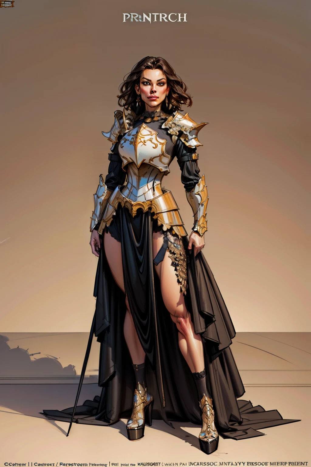 a female knight, wearing armored dress, intricate, highly detailed, by michael garmash and Aleksi Briclot