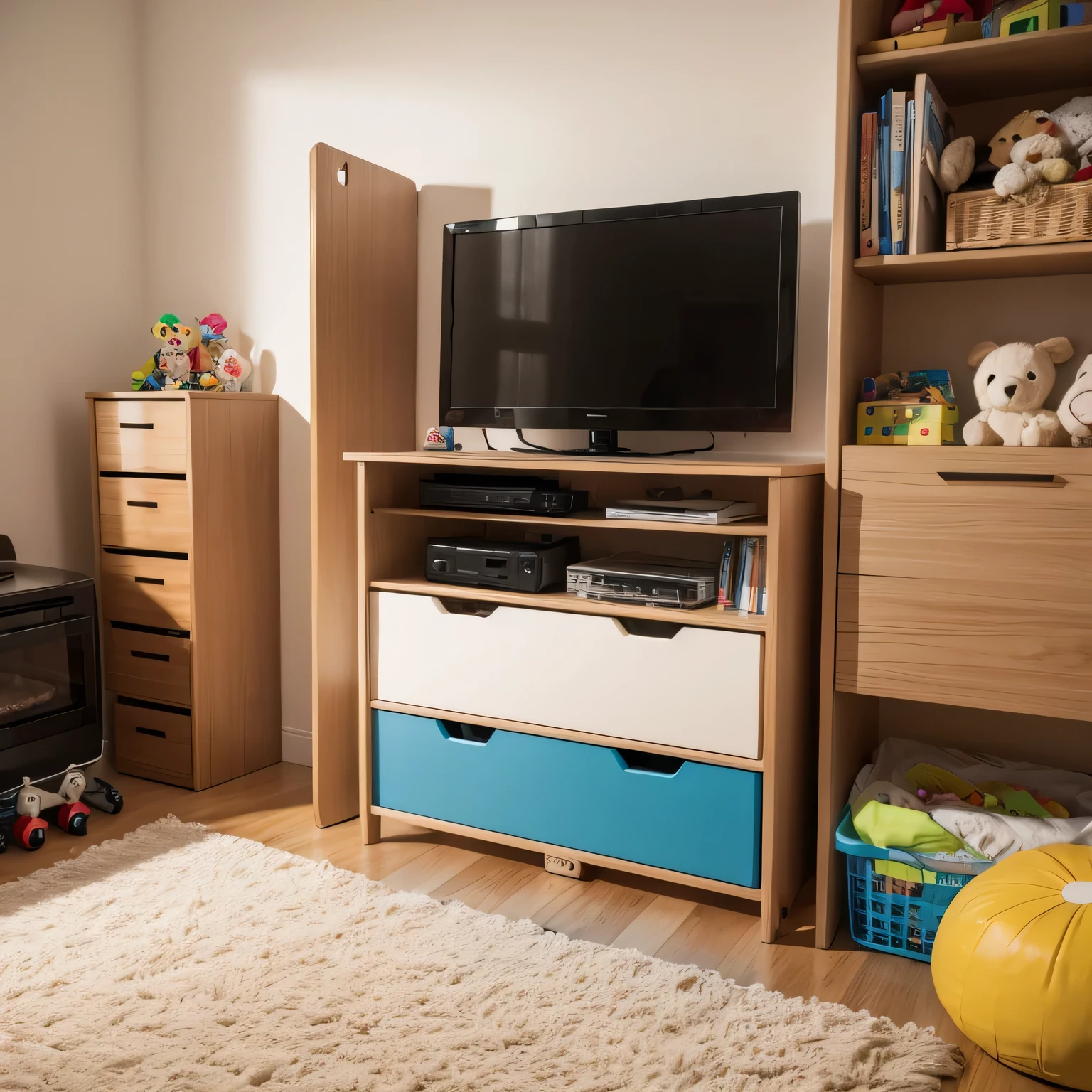 Toy box in the room,unmanned,