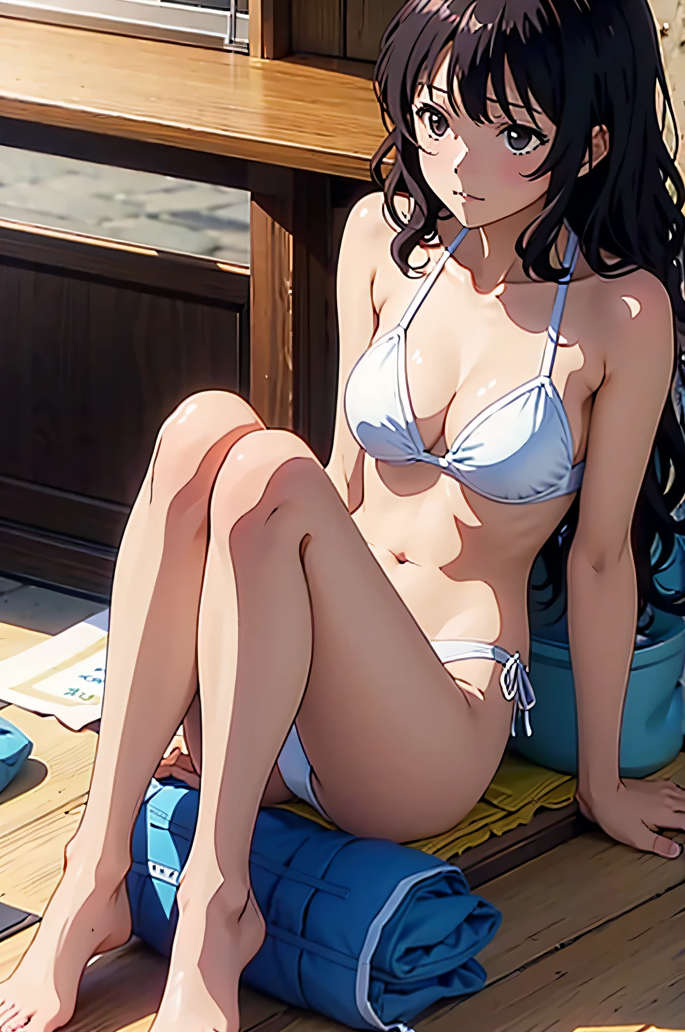 Kumiko Kozen、Kyoto Animation、that&#39;It&#39;s trending on pixiv, 2015 anime screenshots、upper grade、cute、White bikini swimsuit