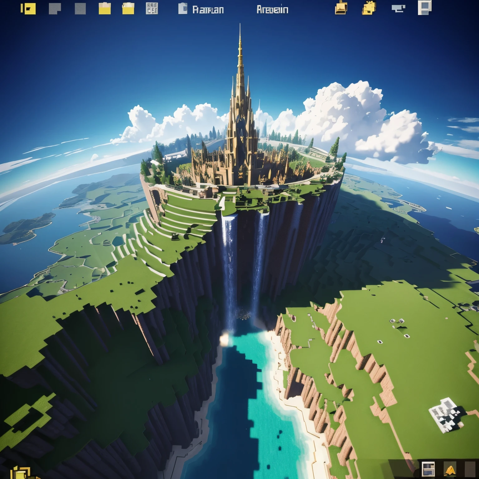 heaven fantasy with minecraft font and a yellow colour