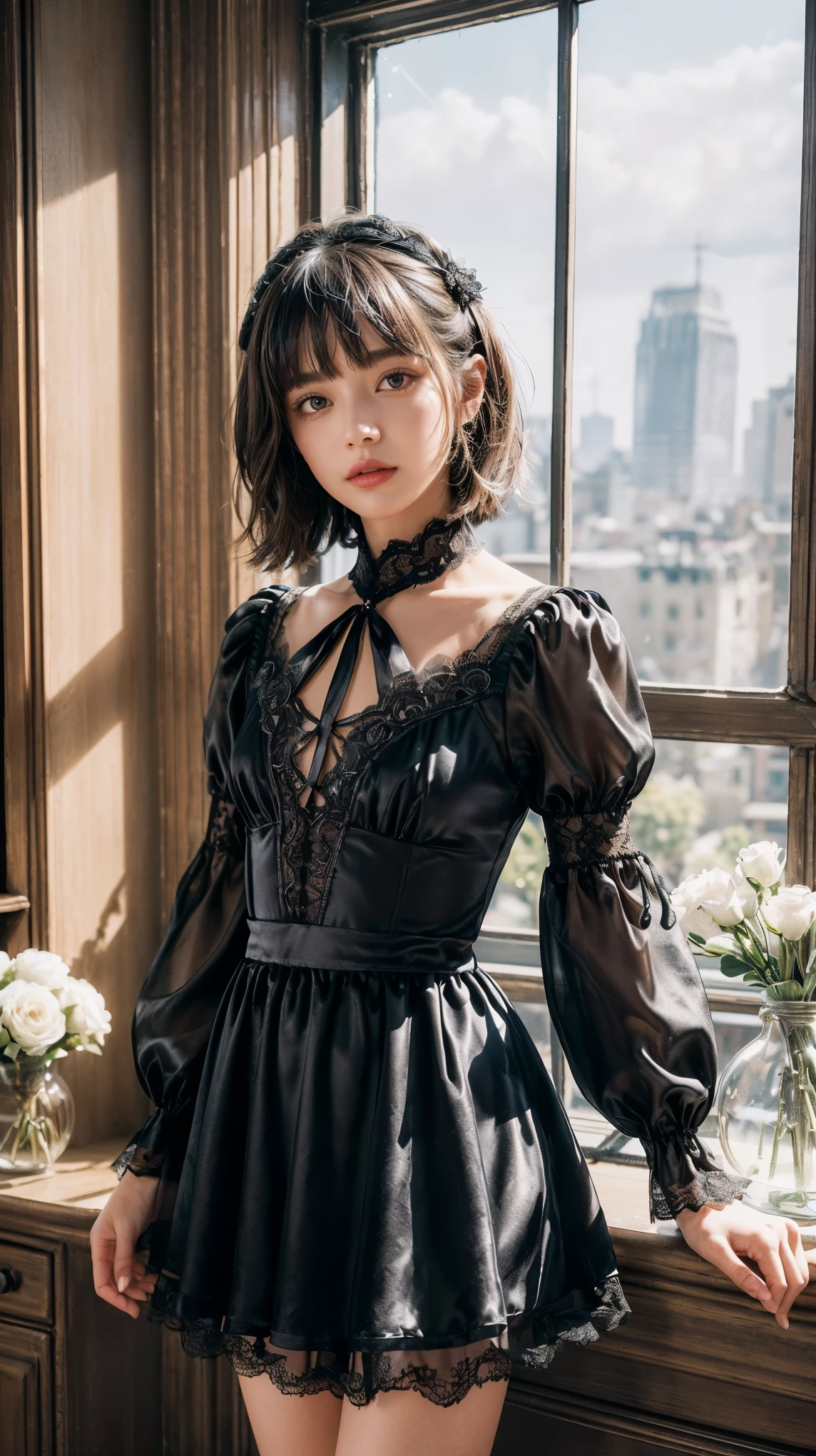 ((Generated in SFW)), (1 female:1.3), Japanese, 40 years old, Mature Woman, the body is slim, (((Top view))), (highest quality:1.4), 32k resolution, (Realistic:1.5), (超Realistic:1.5), High resolution 32k UHD, (masterpiece:1.2)), (Improvement of quality:1.4), (Very beautiful facial details), (highest qualityのリアルな質感の肌:1.4), (Perfect Anatomy:1.2), ((Lie face up on the bed:1.97)), ((Sleeping:1.97)), ((Lolita Dress:1.57)), ((Background is a hotel room:1.15)), Very detailed, Symmetrical eyes, Natural Makeup, ((A great eye for quality:1.2)), (Beautiful Lips:1.33), (Great nose:1.2), (Center of chest), (Large Breasts:1.05), Black Hair, Long Wavy Hair, Gentle light illuminates the face and body,Studio Cinema Lighting