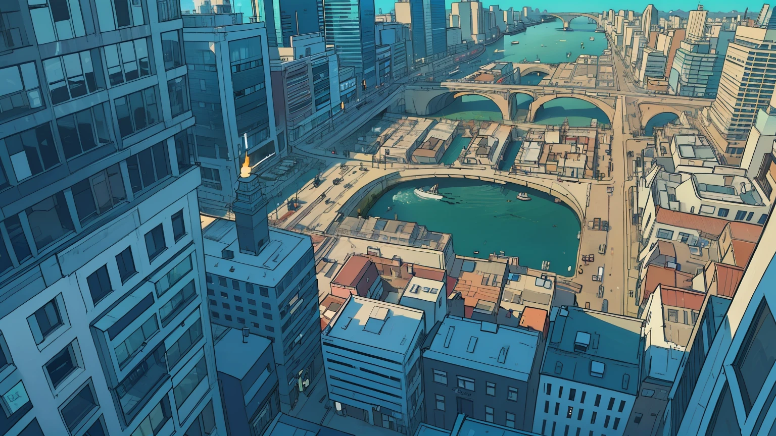 Bird&#39;s eye view of the city，nobody