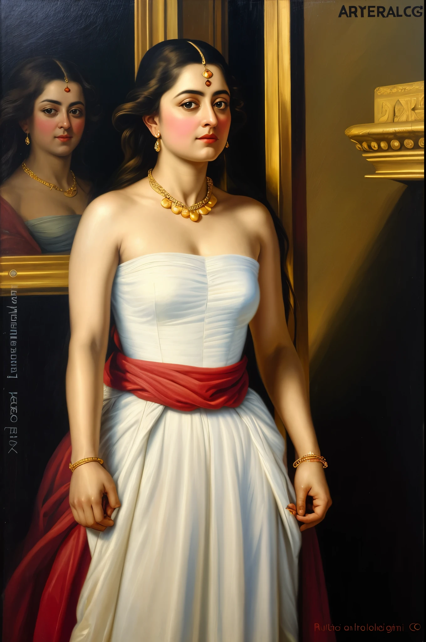 Looks like Anushka Shetty, Masterpiece, Best quality, high clarity eyes, beautifully styled hair, critically flawless,sharp picture, Full portrait, High pixels, perfect face, perfect eyes, beautiful face, perfect hands,perfect fingers, in Peter Paul Rubens style, by Peter Paul Rubens, baroque style, acrylic on canvas, highly detailed, description: "Create a nymph inspired by the tales of Greek or Roman mythology, embodying the essence of a natural element or location, and possessing a unique ability or trait that sets her apart."