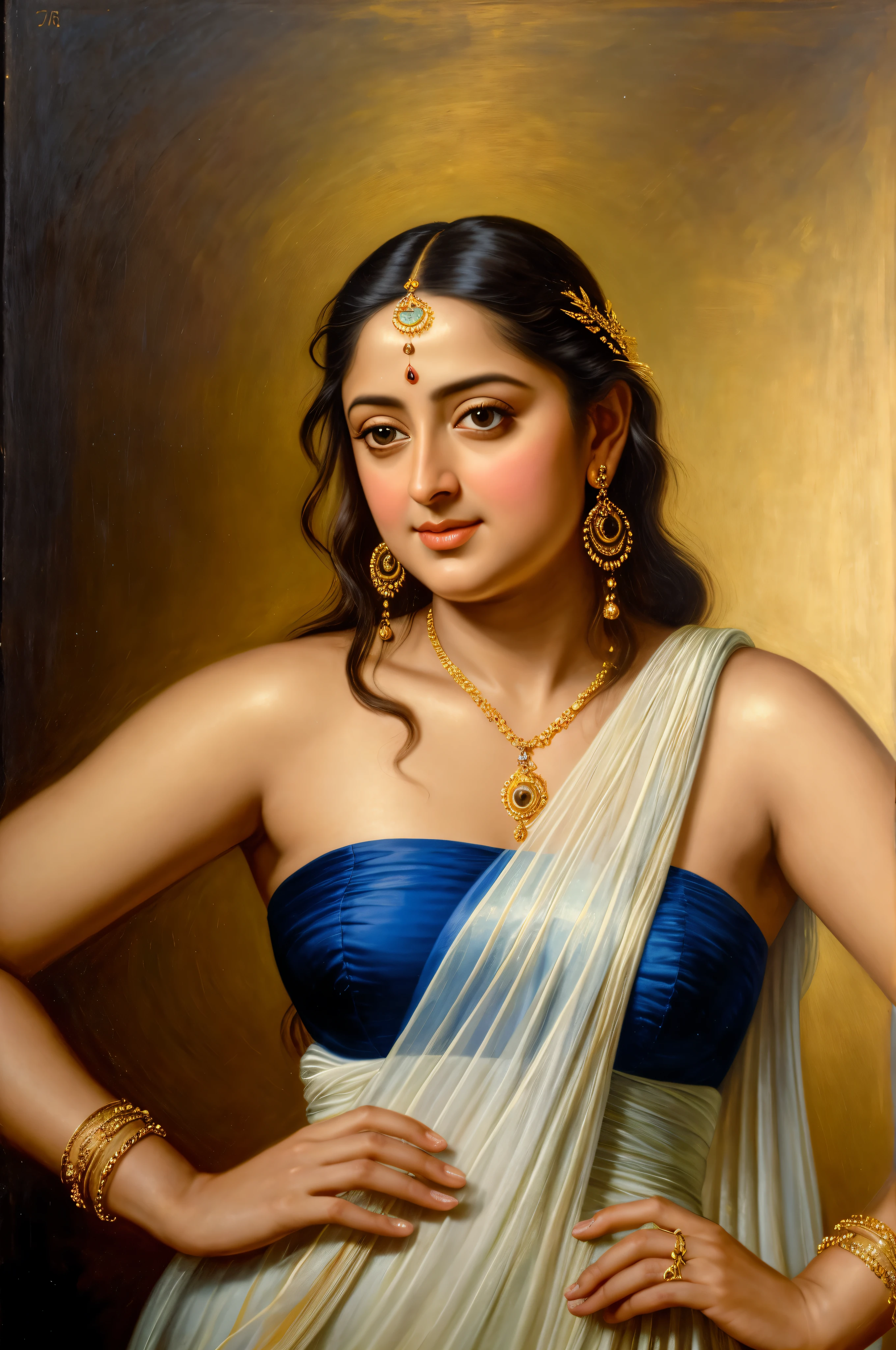 Looks like Anushka Shetty, Masterpiece, Best quality, high clarity eyes, critically flawless,sharp picture, Full portrait, High pixels, perfect face, perfect eyes, beautiful face, perfect hands,perfect fingers, in Peter Paul Rubens style, by Peter Paul Rubens, baroque style, acrylic on canvas, highly detailed, description: "Create a nymph inspired by the tales of Greek or Roman mythology, embodying the essence of a natural element or location, and possessing a unique ability or trait that sets her apart."