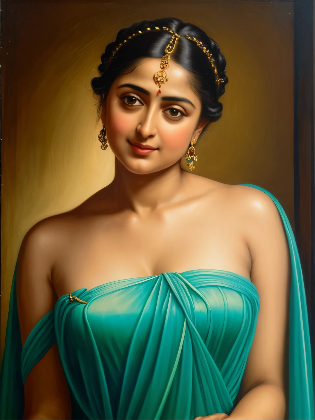 Looks like Anushka Shetty, Masterpiece, Best quality, high clarity eyes, beautifully styled hair, critically flawless,sharp picture, Full portrait, High pixels, perfect face, perfect eyes, beautiful face, perfect hands,perfect fingers, in Peter Paul Rubens style, by Peter Paul Rubens, baroque style, acrylic on canvas, highly detailed, description: "Create a nymph inspired by the tales of Greek or Roman mythology, embodying the essence of a natural element or location, and possessing a unique ability or trait that sets her apart."