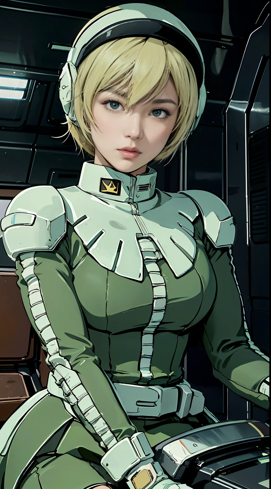 Highest image quality, outstanding details, ultra-high resolution, (realism: 1.4), the best illustration, favor details, highly condensed 1girl, with a delicate and beautiful face, dressed in a black and green mecha, wearing a mecha helmet, holding a directional controller, riding on a motorcycle, the background is a high-tech lighting scene of the future city.