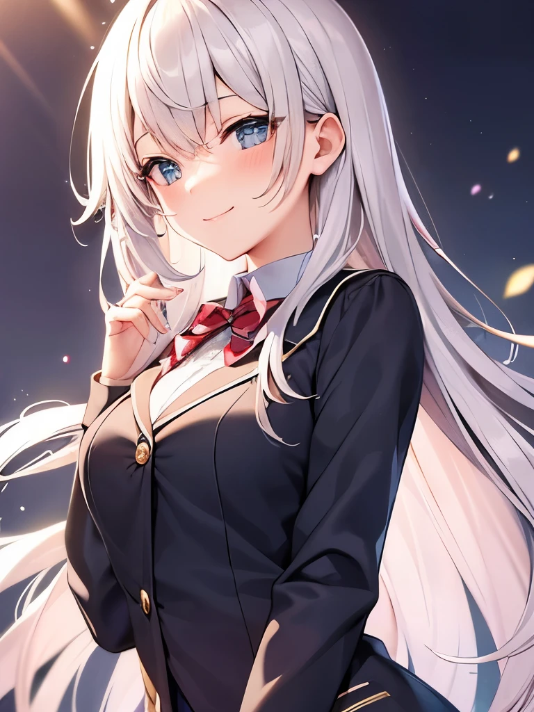 Cute girl, beautiful girl, high school girl, stylish uniform, cute, divine, transparent background, transparent background, bright smile, happiness, beautiful face, beautiful, soft light of the sun, glitter, bright, gentle, bright atmosphere, A gentle atmosphere, big and sparkling eyes, smooth long straight hair, long straight hair,