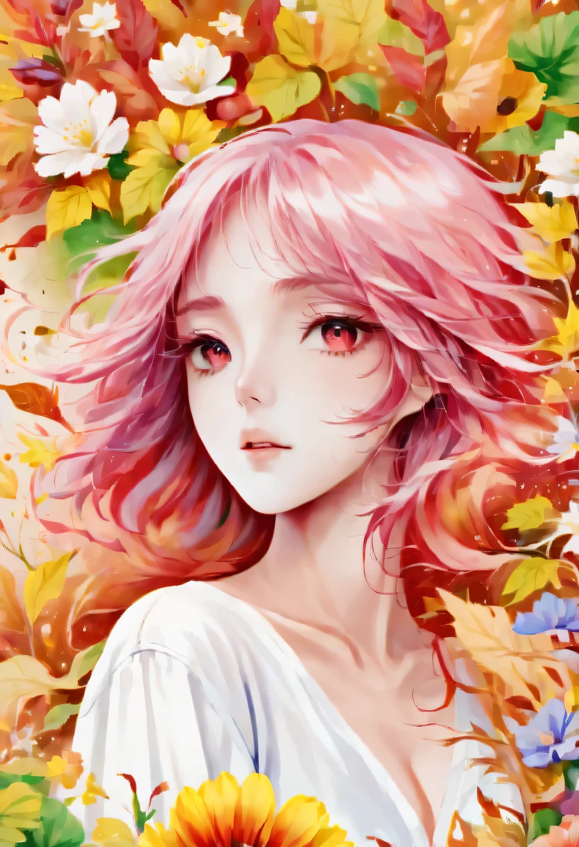 masterpiece,need,autumn,text,text框,colored hair,fresh,magazine cover,spring theme,Complex covers