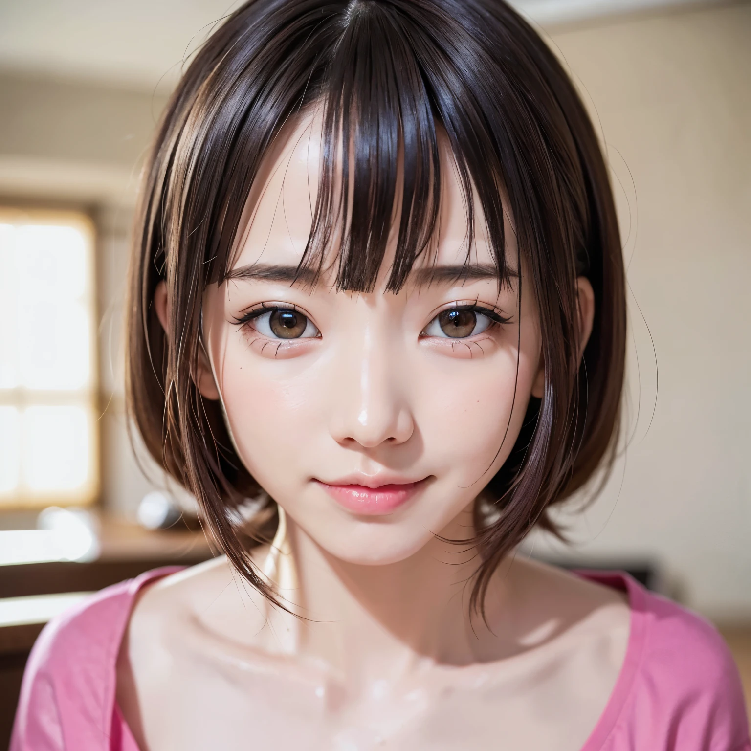 (highest quality、table top、8K、best image quality、Award-winning work)、one beautiful woman、Shining beautiful skin、(pink tracksuit:1.2)、(ジャージはジッパーを完全に開けてbare chestを見せる:1.3)、(the most stylish perfect tracksuit:1.1)、Shining ultra-high definition skin、(accurate anatomy:1.2)、A gentle smile looking at me、(bare chest:1.1)、(close up of face:1.3)、Standing gracefully、(Blurry high school background:1.2)、portrait photography、(draw softly and smoothly:1.1)、(very bright and vivid:1.2)、very romantic、光を受けてShining beautiful skin、(very bright and refreshing:1.1)、(the most detailed and perfect face:1.1)、(most detailed glowing eyes:1.1)、(beautiful and moisturized skin:1.1)