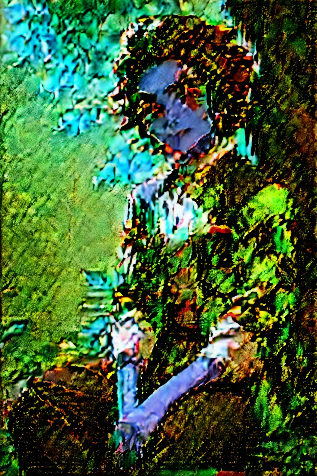 (best quality, ultra-detailed, highres, masterpiece:1.2), realistic, dark and atmospheric, vibrant colors, chiaroscuro lighting, detailed foliage, enchanting atmosphere, serene expression, gentle smile, determined eyes, exquisite facial features, flawless skin, expressive eyebrows, sharp nose, luscious lips, captivating gaze, intricate hair texture, flowing in the wind, dynamic pose, confident posture, peaceful forest background, majestic trees, dappled sunlight, tranquil atmosphere, mystical aura, checkered clothes, perfectly tailored Demon Slayer uniform, black pants, sitting position, Juvenal-inspired style, intense and captivating composition