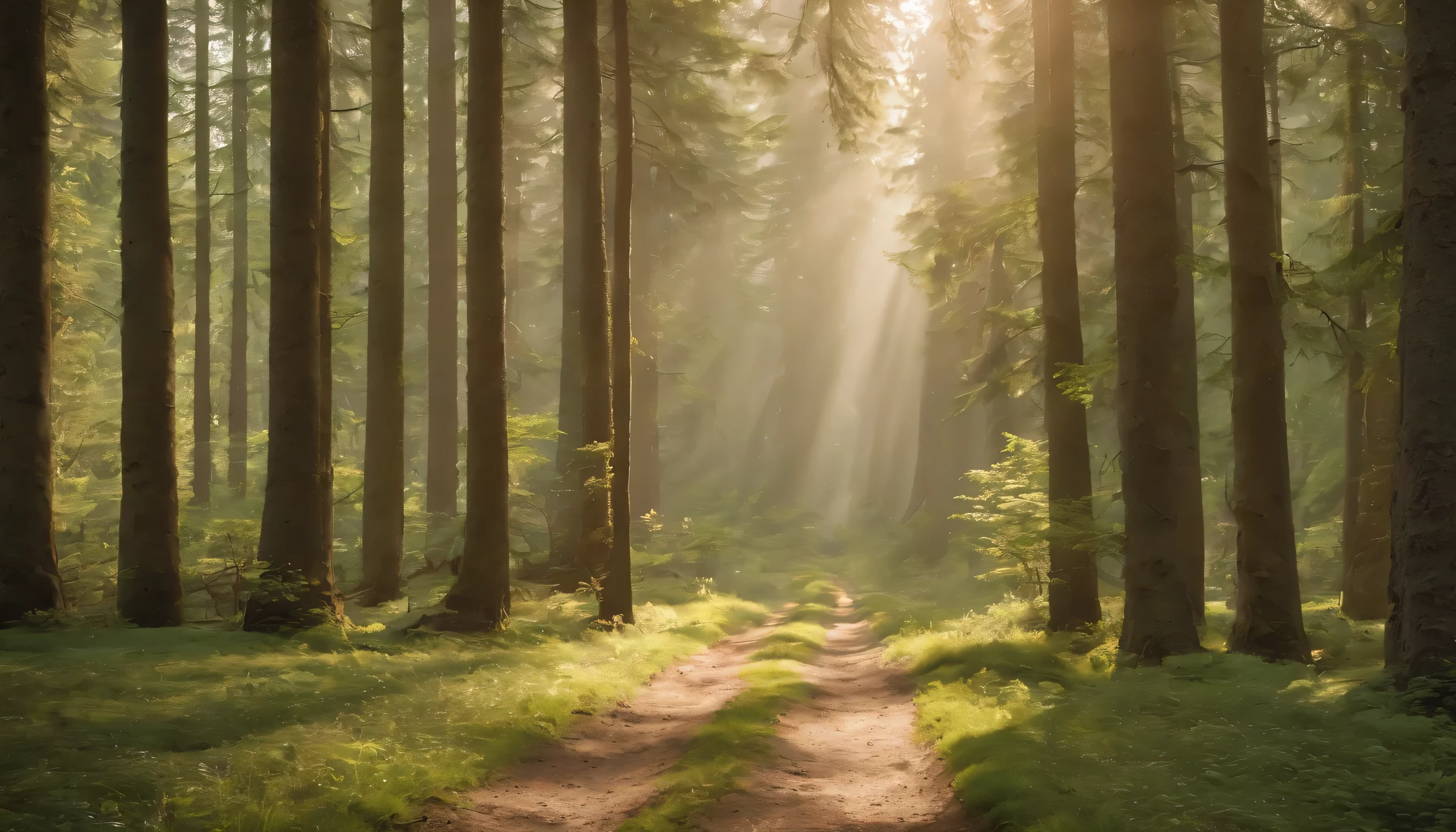 (Highly detailed CG Unity 8K wallpaper、masterpiece、highest quality、Super detailed)、(best lighting、best shadow、very delicate and beautiful)、highest quality、8K、Detailed facial depiction、masterpiece、highest quality、clear image quality、
fresh green tree々A photo of a walk through the tree-lined forest.