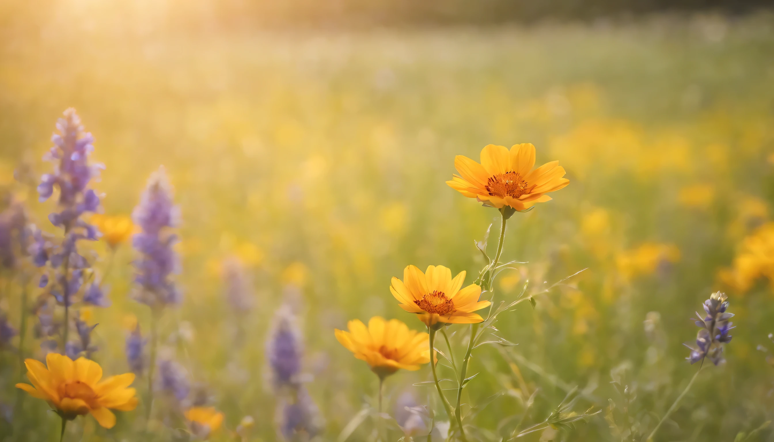 (Highly detailed CG Unity 8K wallpaper、masterpiece、highest quality、Super detailed)、(best lighting、best shadow、very delicate and beautiful)、highest quality、8K、Detailed facial depiction、masterpiece、highest quality、clear image quality、
Photo of colorful wildflowers blooming in a spring meadow