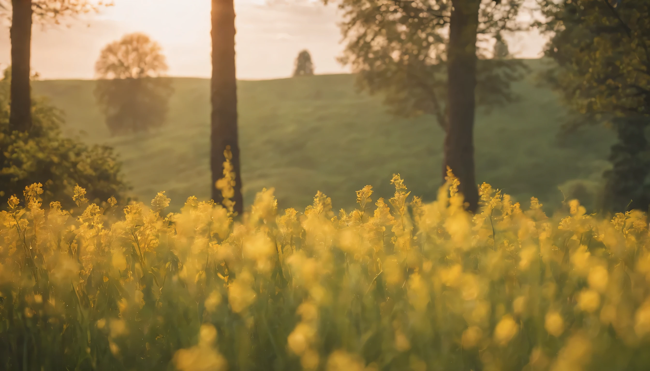 (Highly detailed CG Unity 8K wallpaper、masterpiece、highest quality、Super detailed)、(best lighting、best shadow、very delicate and beautiful)、highest quality、8K、Detailed facial depiction、masterpiece、highest quality、clear image quality、
A photo of a rural landscape dyed in the spring evening