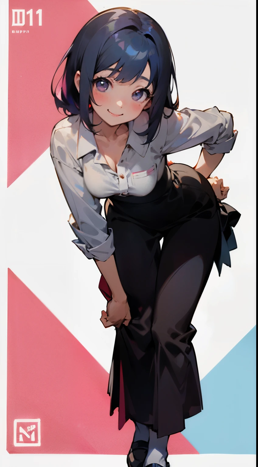 1girl, long hair, short hair, smile, blush, outdoor, cowboy shot, sweater, skirt lift, 2d art, splash art, illustration, digital art, looking at viewer, seductively posing, best quality, hard shading