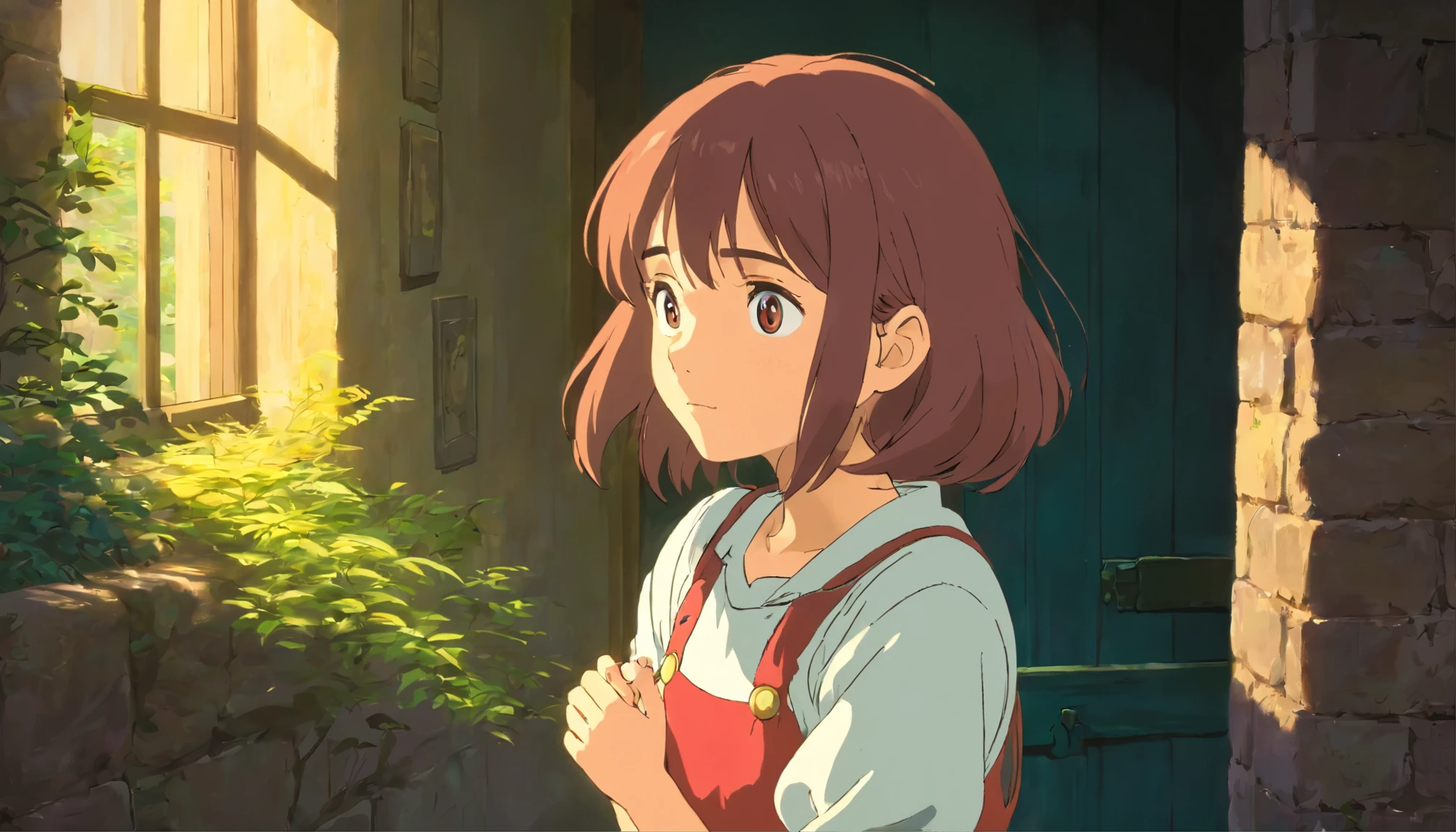 a girl embraced by shadows