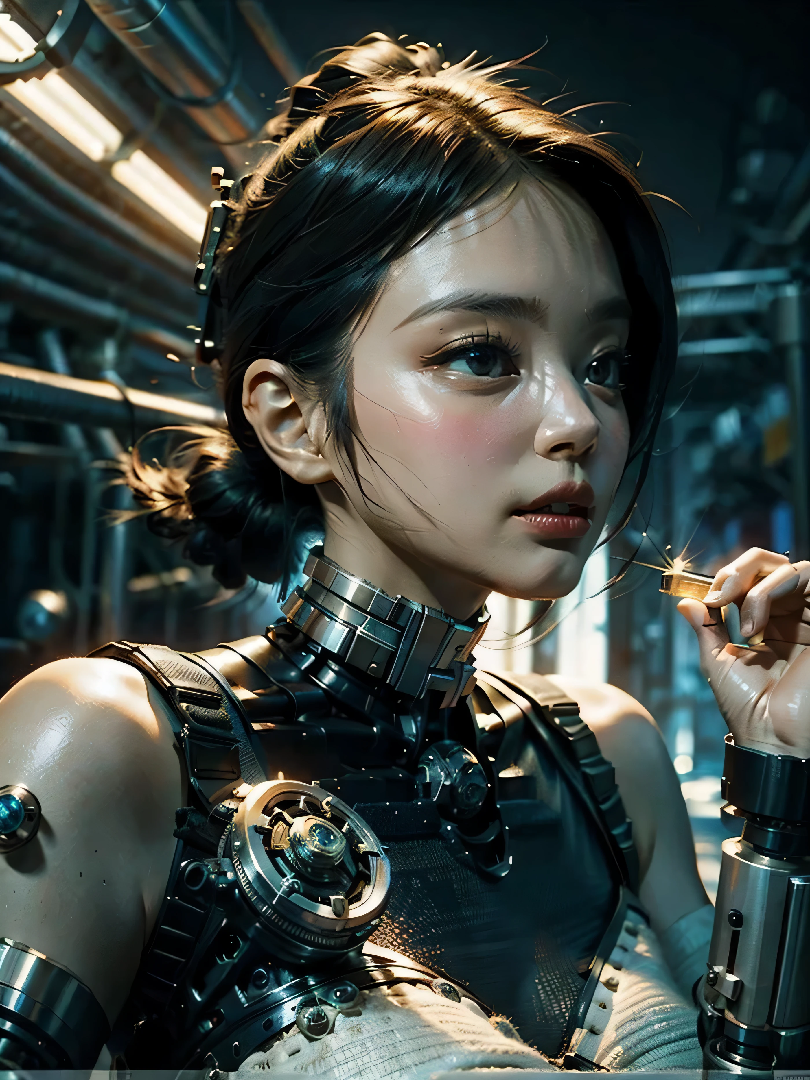 (((wide view))), nebula, (a mechanical female head), ((multi-layered structure)), (transparent exposed mechanical gears inside), ((detailed depiction)), ((complex picture)), look at me, super fine, 16k resolution, (((master work))), (long view), dynamic perspective, high resolution, super high resolution, epic shooting, detailed, accurate, detailed,