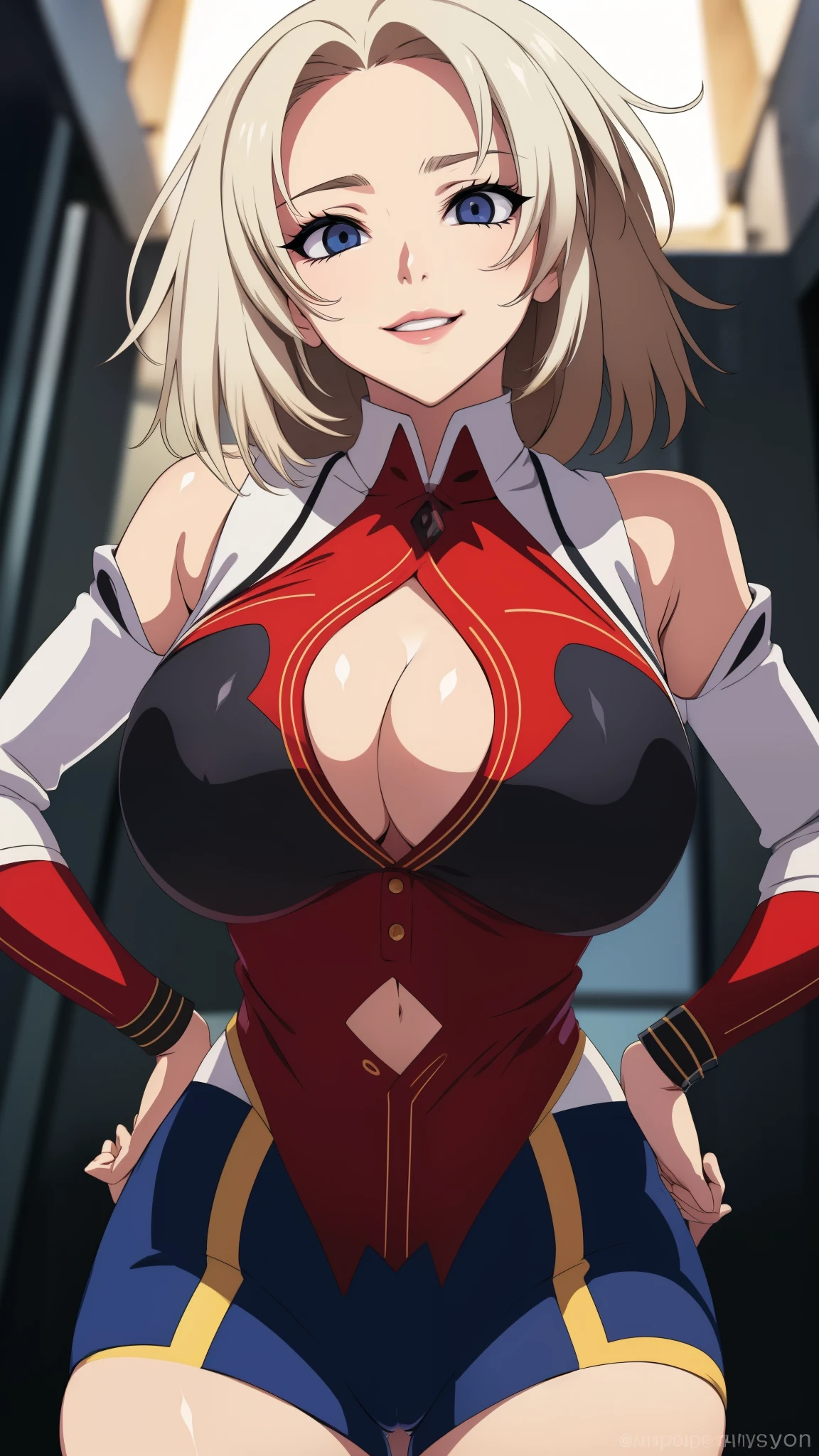 mature woman, pretty thick lineart, {{{huge breasts}}}, {{tight buttons}}, {{cleavage}}, {{{boob window}}}, {{{Ultra quality}}}, anime screencap, {{{highres}}}, {{{Masterpiece}}}, {{{official art}}}, {{{original}}}, {{{expressive eyes}}}, {{{high detail}}}, {{{highly detailed face}}}, {{{simple lighting}}}, {{cleavage}}, curvy, wide hips, {short black hair}, fluffy hair, (smug smile:1.2), squinting, looks down, eyes down, shaded face, huge breasts, hands on own hips, clenched fists, {{highschool uniform}}, Indonesian_high_school, sma uniform_doodle, white uniform, upper body, parted bangs, perfect body, masterpiece, ,(solo:1.1), perfect face, small waist, (bright lighting:1.2),beautiful detailed eyes, extremely detailed face, perfect lighting,masterpiece, best quality, ((mature female)), , 30yo female, 1girl, {pressed breasts}, {exposed forehead}, bare forehead,