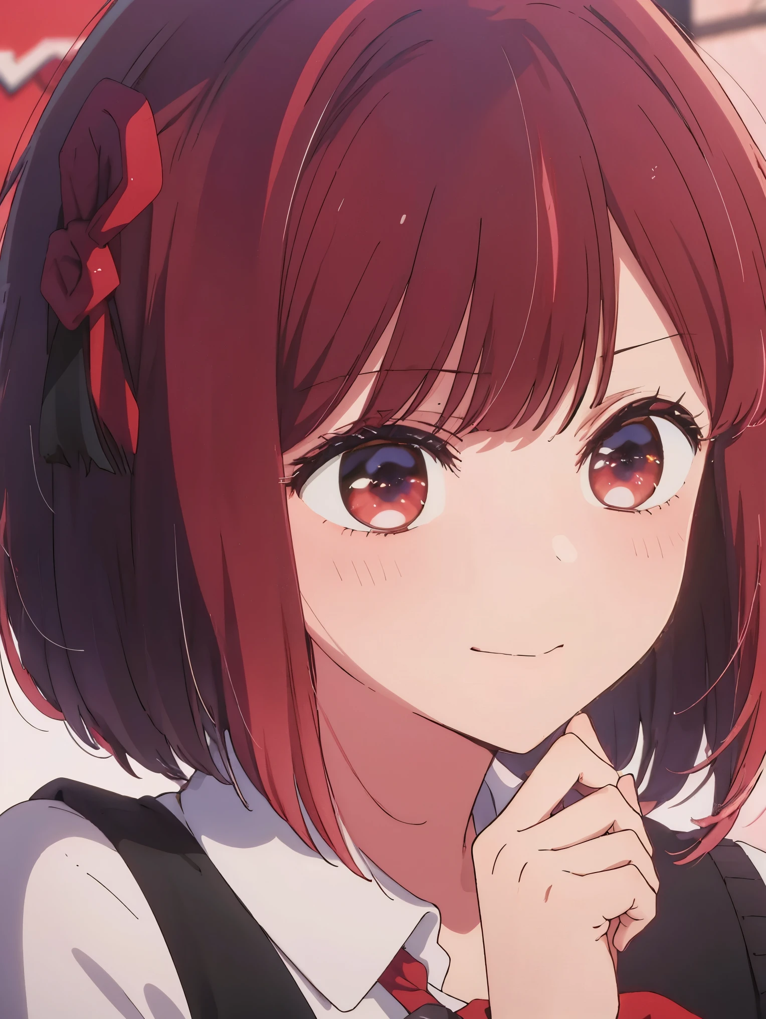 masterpiece、very detailed、(1 girl:1.2)、redhead、Big eyes、(((Close-up)))、smile、short hair、(((anime style)))、(((2D)))、red eyes、open your mouth、(((Winter clothes)))、8K、