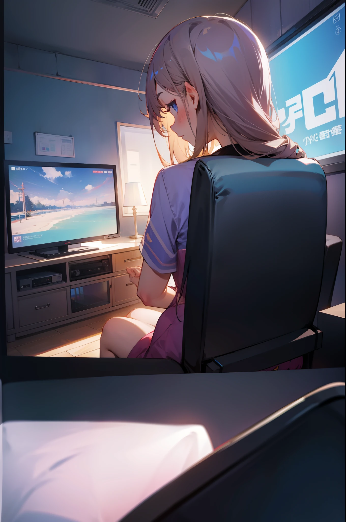 Girl watching TV