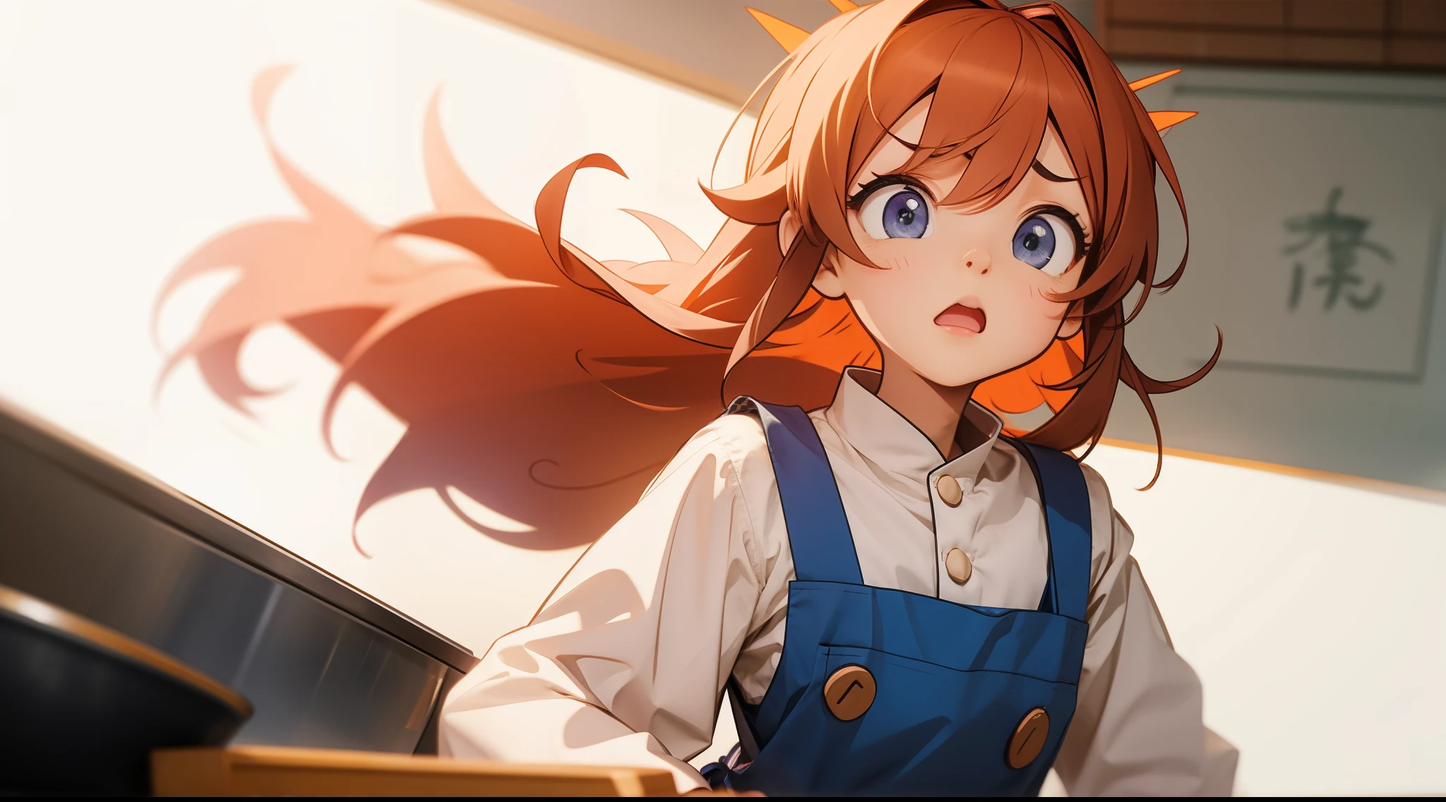 male、apron、Surprised face、kitchen