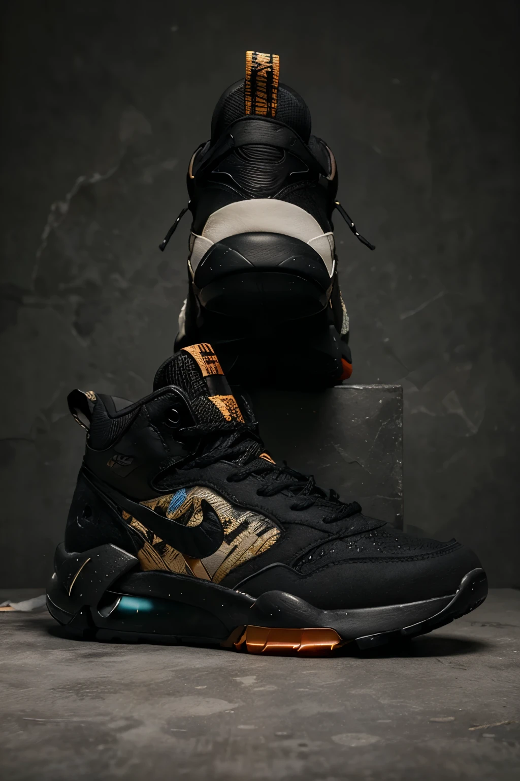 4k, high quality, extreme detailed,masterpiece,hires,8k,dramatic lighting，future style nike shoes