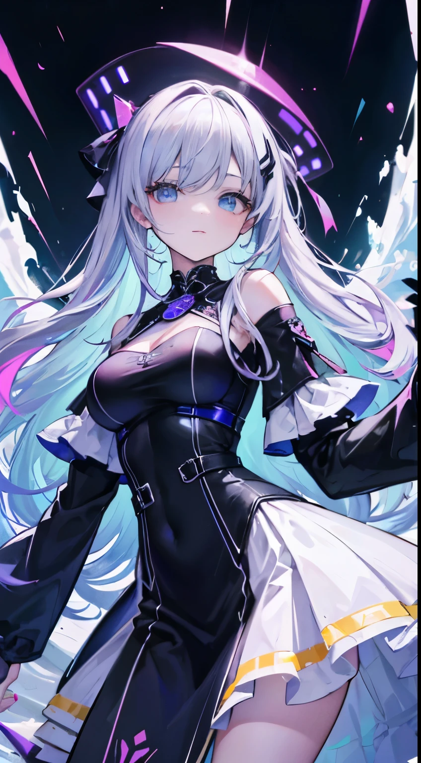 (front focus),(in the dark:1.6),, (masterpiece, Highest品質, Highest, official art, beautiful and aesthetic:1.2),(masterpiece, Highest品質, Highest quality, official art, beautiful and aesthetic:1.2),(masterpiece, Highest品質, Highest quality, official art, beautiful and aesthetic:1.2), 1 girl, glitch art, (digital distortion), pixelated fragment, Data corruption,colorful noise, visual chaos,modern aesthetics