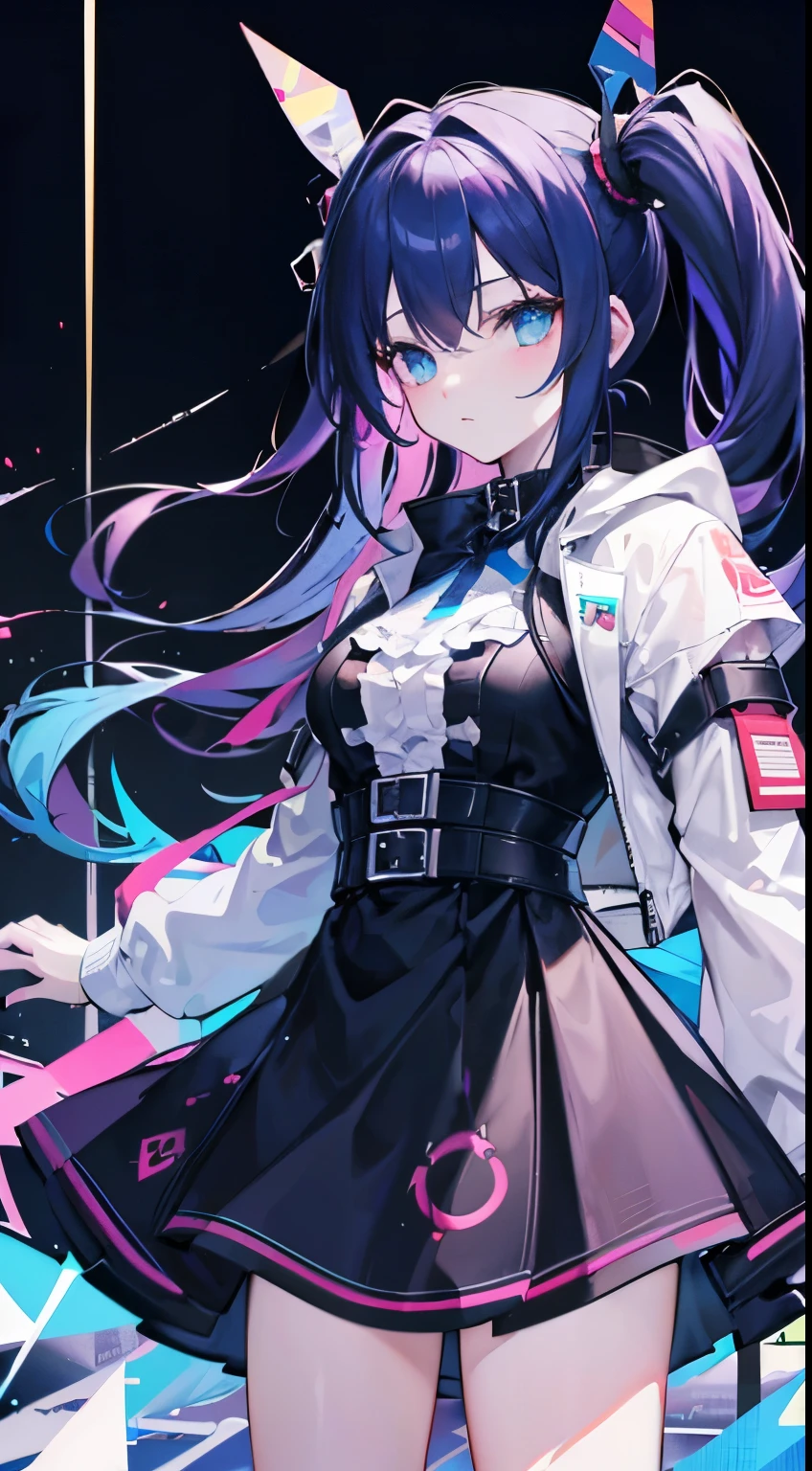 (front focus),(in the dark:1.6),, (masterpiece, Highest品質, Highest, official art, beautiful and aesthetic:1.2),(masterpiece, Highest品質, Highest quality, official art, beautiful and aesthetic:1.2),(masterpiece, Highest品質, Highest quality, official art, beautiful and aesthetic:1.2), 1 girl, glitch art, (digital distortion), pixelated fragment, Data corruption,colorful noise, visual chaos,modern aesthetics