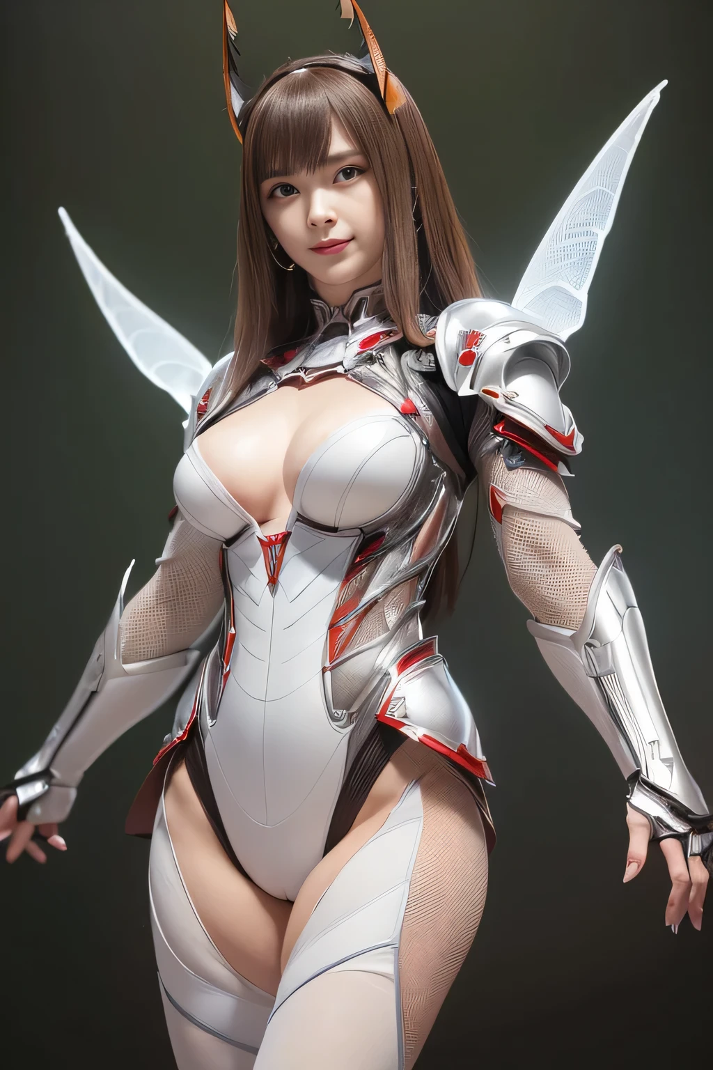 (High resolution,masterpiece,highest quality,Very detailed CG, anime, official art:1.4), realistic, photograph, amazing detail, all complicated, luster and luster,great many layers, 8k wallpaper, 3D, sketch, cute, figure,( alone:1.4), perfect female proportions,villain's daughter, (Fusion of dark brown cockroach and lady:1.4), (brown cockroach form lady:1.2), (brown cockroach woman:1.2), (Fusion:1.2), (alone:1.4), (evil smile:1.2), muscular, abs, (Cockroach brown exoskeleton bio insect suit:1.4), (Cockroach brown exoskeleton bio insect armor:1.2), (brown transparent cockroach feathers:1.4), (brown cockroach antenna:1.3),