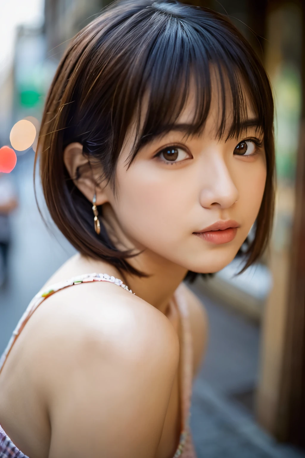(8K, Raw photo:1.2), Detailed face and eyes,Best Quality, 超A high resolution, Highly detailed ,intricate detailes ,masutepiece ,Cute Girl , Soft cinematic light, Hyper-detailing,Sharp Focus, High quality, Blonde hair, bob cuts, Yukata