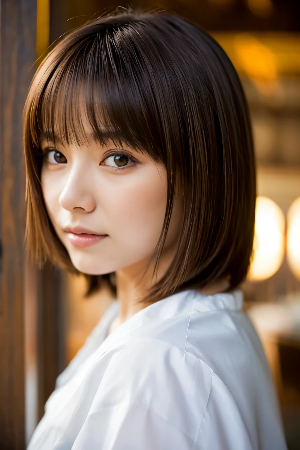 (8K, Raw photo:1.2), Detailed face and eyes,Best Quality, 超A high resolution, Highly detailed ,intricate detailes ,masutepiece ,Cute Girl , Soft cinematic light, Hyper-detailing,Sharp Focus, High quality, Blonde hair, bob cuts, Yukata