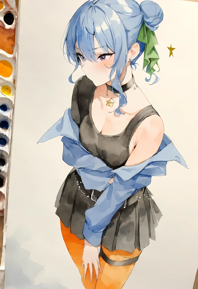 masterpiece,high quality,美しい壁paper,16k,photo taken,sketch, ひだまりsketch,((paper)),paperを持ってください,((paperに巨乳で水着のを描く:1.4)),pencil,