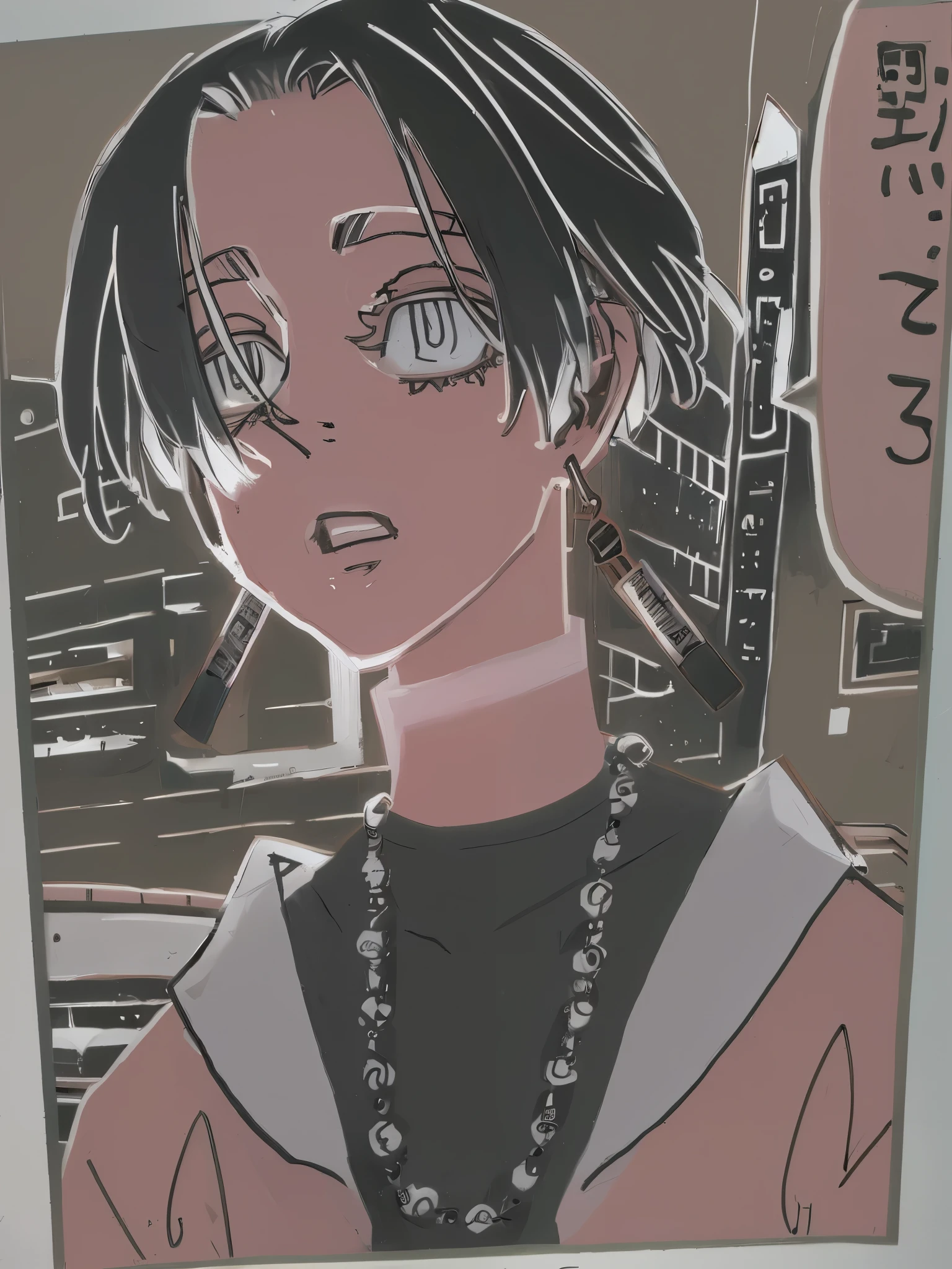 personagem de anime com um cigarro na boca e a foto de uma mulher, lineart de tinta extremamente fina, Manga style by Kentaro Miura, pencil and ink manga, in manga style, line sketch!!, ink manga drawing, black and white manga style, Kentaro Miura manga art style, arte de linha!!, your manga portrait, pencil and ink manga drawing