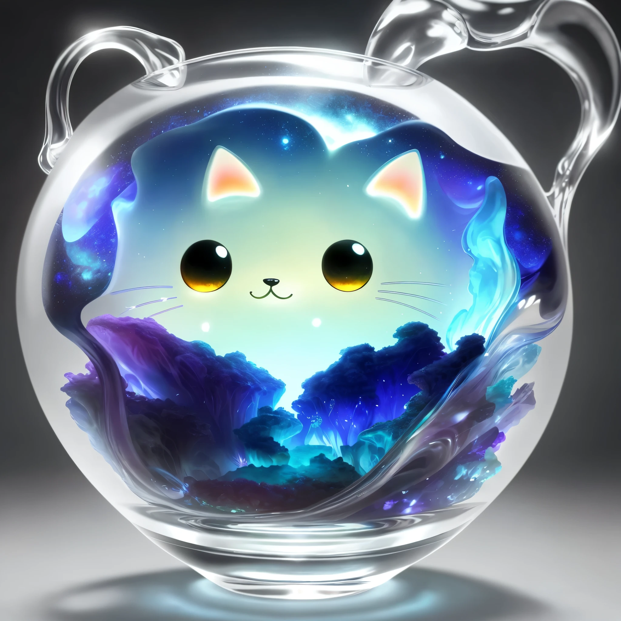 Jelly formed cat，Dreamy elements（（（masterpiece）））， （（best quality））， （（intricate details））（8k）
