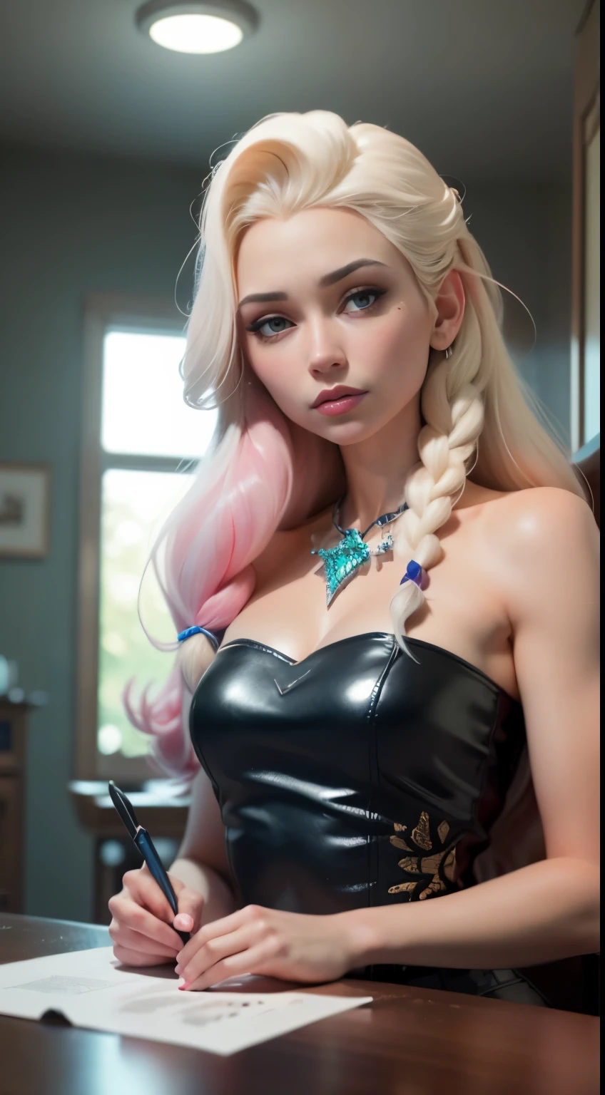 (elsa frozen-rose quartz SU mezclando modelos .) (ultra FUSIÓN) Highly detailed CG unity 8k wallpaper, style shot, complex, high detail, dramatic, highest quality movie still image, very detailed, masterpiece, best quality, character design, Elsa, Elsa from Frozen,Diamante Rosado fusión (( Dark style)), realistic ultra-detailed rendering style, natural light, sharp character design, (hard focus, 8k), (((natural skin texture))), 8k textures, soft cinematic lighting, adobe lightroom, dark room, hdr, Sophisticated, Elegant, Rich Detail, Sharp Focuilm Look) )), Soothing Tones, Detail Frenzy, Intricate Detail, Super Detail, Low Contrast, Soft Film Lighting, Dull Colors, Exposure Blending, HDR, Fade, 35mm, f/1.4, ISO64, f16, 25 sec.