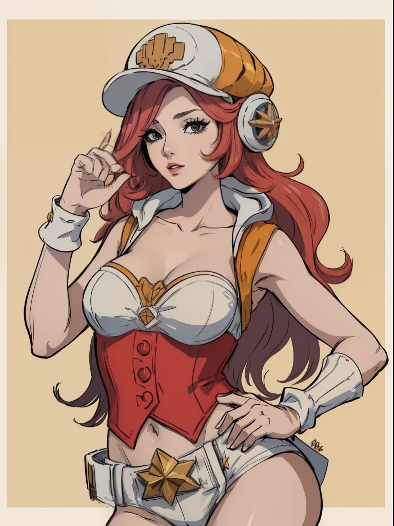 (obra de arte, maximum quality, melhor qualidade, arte oficial, beautiful and aesthetic:1.2), (1 garota:1.4), extremamente detalhado, miss fortune, sexy, corpo todo, pose sexy, quase nu, arcade