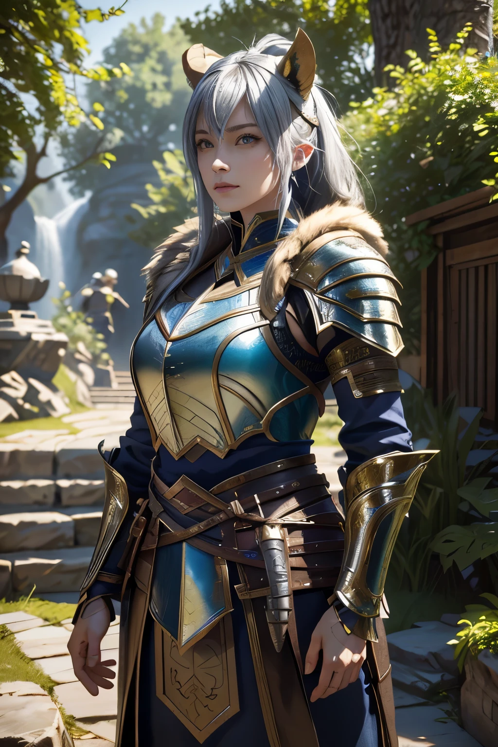Game art,The best picture quality,Highest resolution,8K,(A bust photograph),(Portrait),(Head close-up:1.5),(Rule of thirds),Unreal Engine 5 rendering works, (The Girl of the Future),(Female Warrior),
20岁少女,((Hunter)),An eye rich in detail,(Big breasts),优雅高贵,冷漠,勇敢的,
(Medieval-style fur combat clothing,Glowing magic lines,Animal skin clothing with rich details),Medieval Lady Knight,Medieval ranger,
拍照姿势,简单背景,Movie lights,Ray tracing,Game CG,((3D Unreal Engine)),oc渲染反射纹