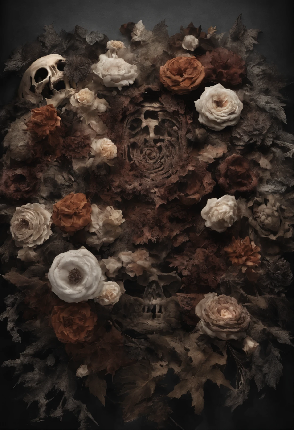 Create a 3D collage featuring flowers that represent each season. Use vibrant colors for spring blooms, warm tones for summer florals, earthy hues for autumn flowers, and cool shades for winter blossoms, 3D Effect