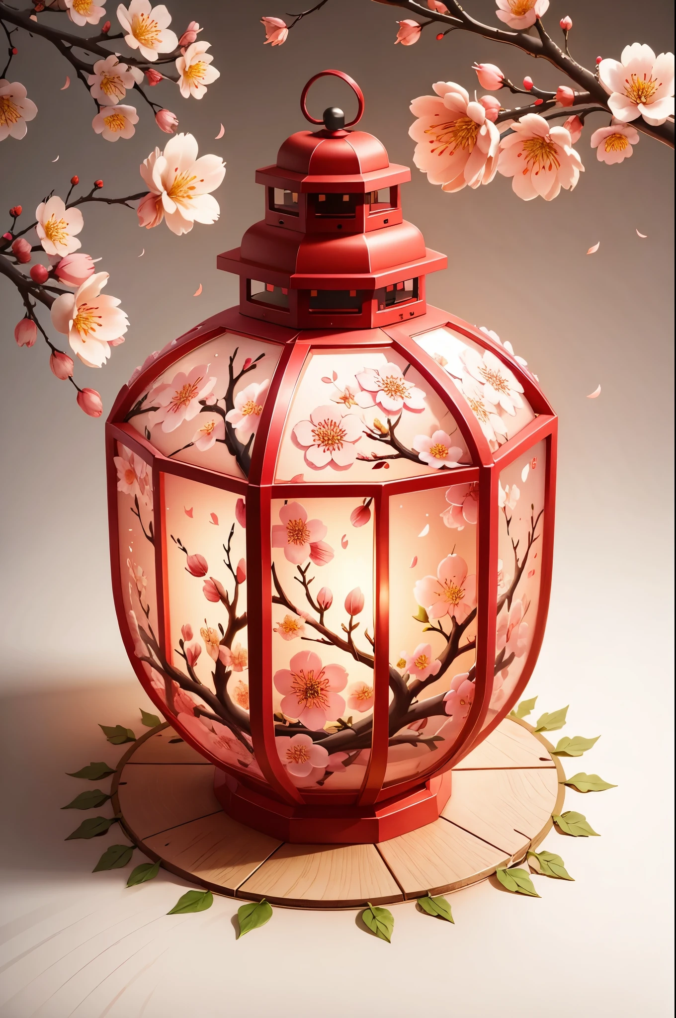 lantern,bare tree,branch,cherry blossoms,daisy,egasumi,floral background,floral print,flower,flower \(symbol\),hanami,lily \(flower\),mount fuji,no humans,petals,pink flower,plum blossoms,snowflake background,snowflakes,spring \(season\),tree,vase,white flower