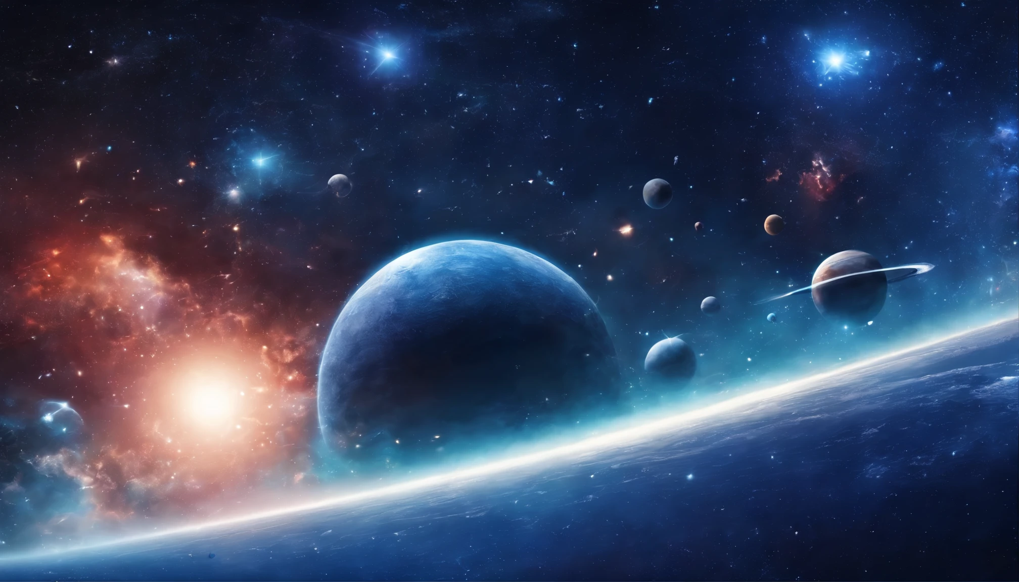BLUE beautiful universe One Planet fantasy many small stars
