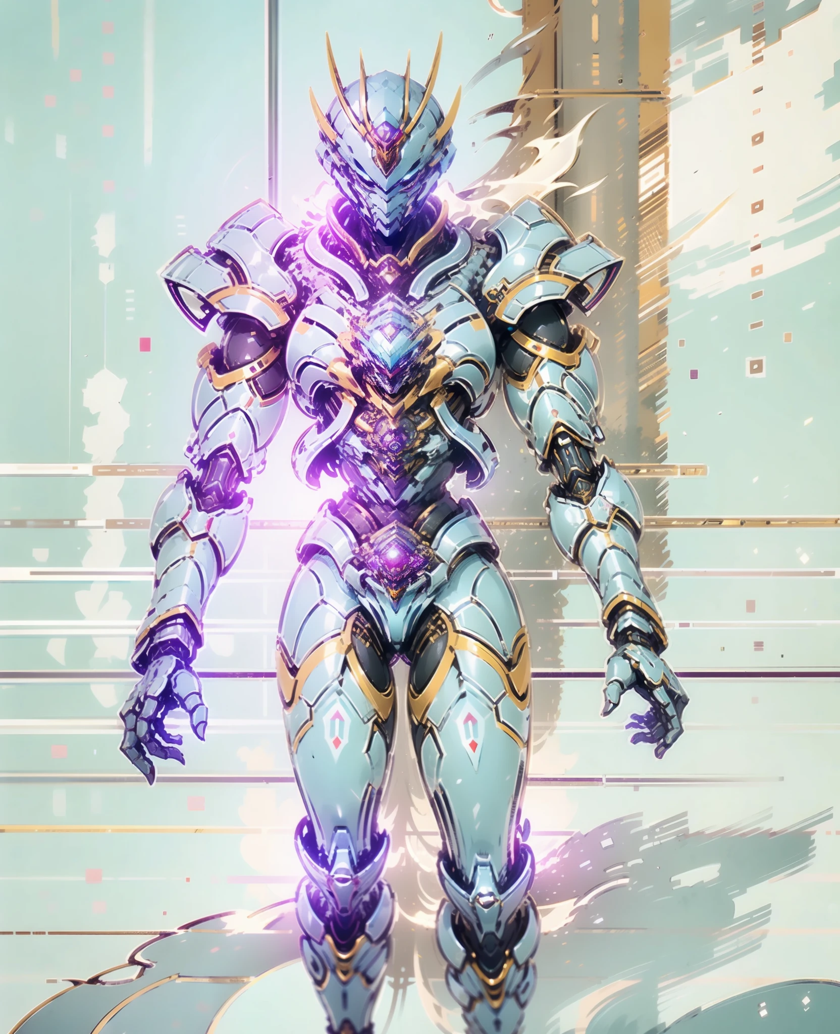 A woman adorned in fantasy-style full-body armor, a crown-concept fully enclosed helmet that unveils only her eyes, a composite layered chest plate, fully encompassing shoulder and hand guards, a lightweight waist armor, form-fitting shin guards, the overall design is heavy-duty yet flexible, (the armor gleams with a golden glow, complemented by red and blue accents), exhibiting a noble aura, she floats above a fantasy-surreal high-tech city, this character embodies a finely crafted fantasy-surreal style armored hero in anime style, exquisite and mature manga art style, (Queen Bee Concept Armor, plasma, blood), ((Element, bio mecha, long legs, elegant, goddess, femminine:1.5)), metallic, high definition, best quality, highres, ultra-detailed, ultra-fine painting, extremely delicate, professional, anatomically correct, symmetrical face, extremely detailed eyes and face, high quality eyes, creativity, RAW photo, UHD, 32k, Natural light, cinematic lighting, masterpiece-anatomy-perfect, masterpiece:1.5