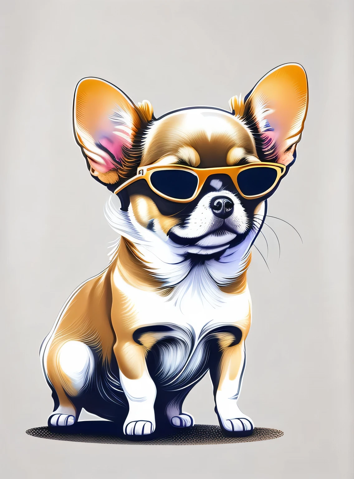 chihuahua, dog, design de camiseta, rzminjourney, arte vetorial, fundo branco