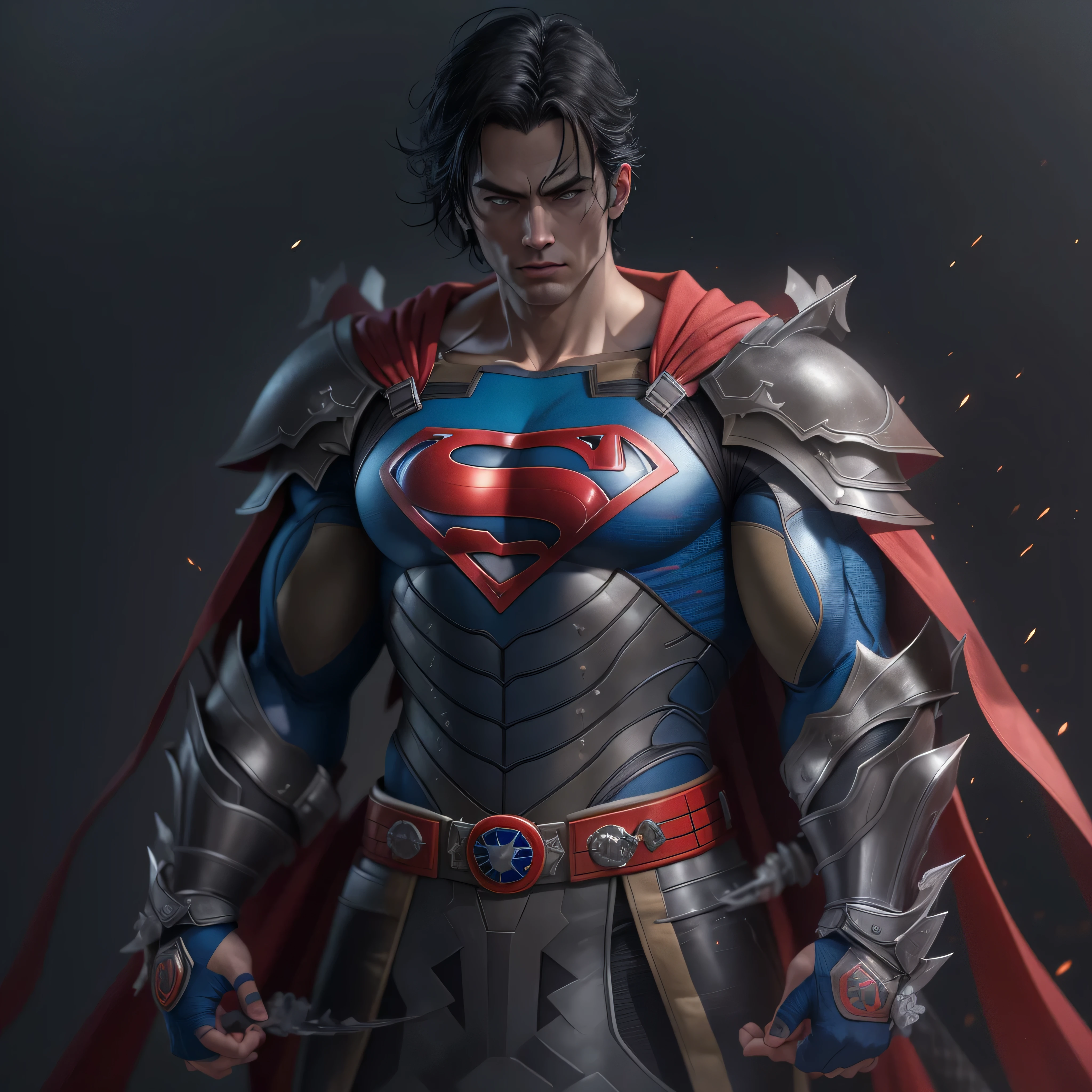 Full body image, DC Comics, Superman, samurai armor, photo-realistic, octane render, unreal engine, ultra-realistic