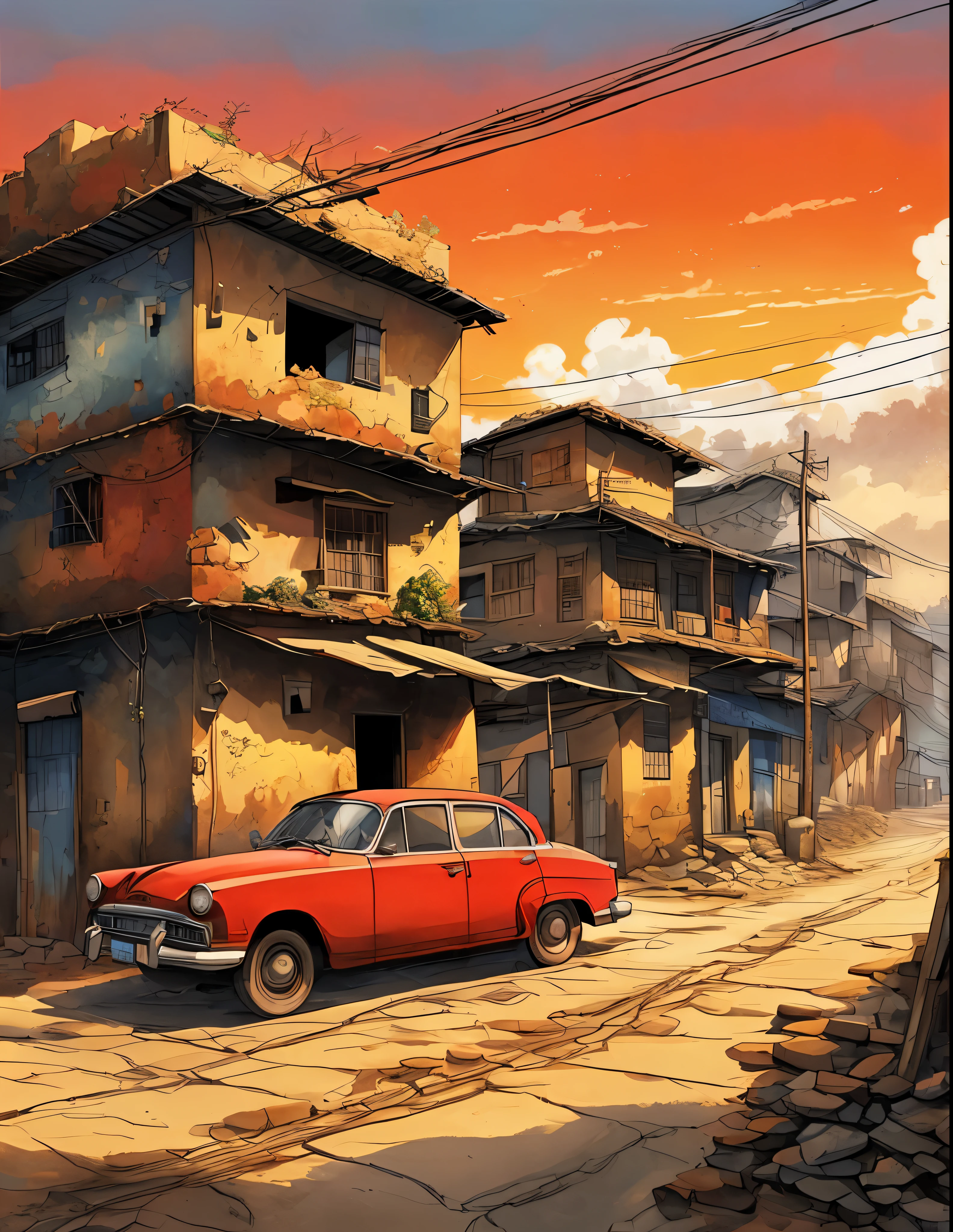 scenery with car