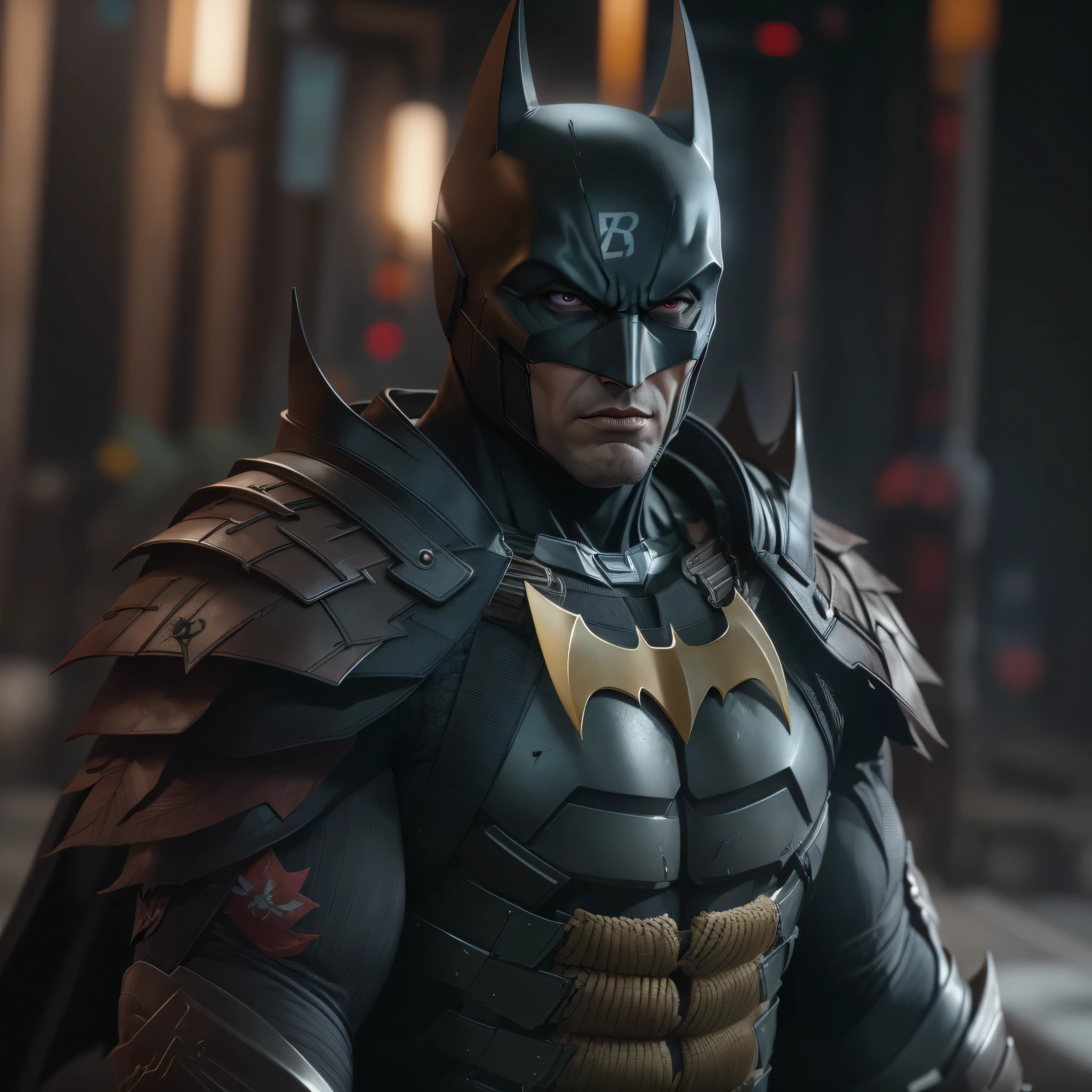 DC comic's, Samurai Batman, photo-realistic, octane render, unreal engine, ultra-realistic