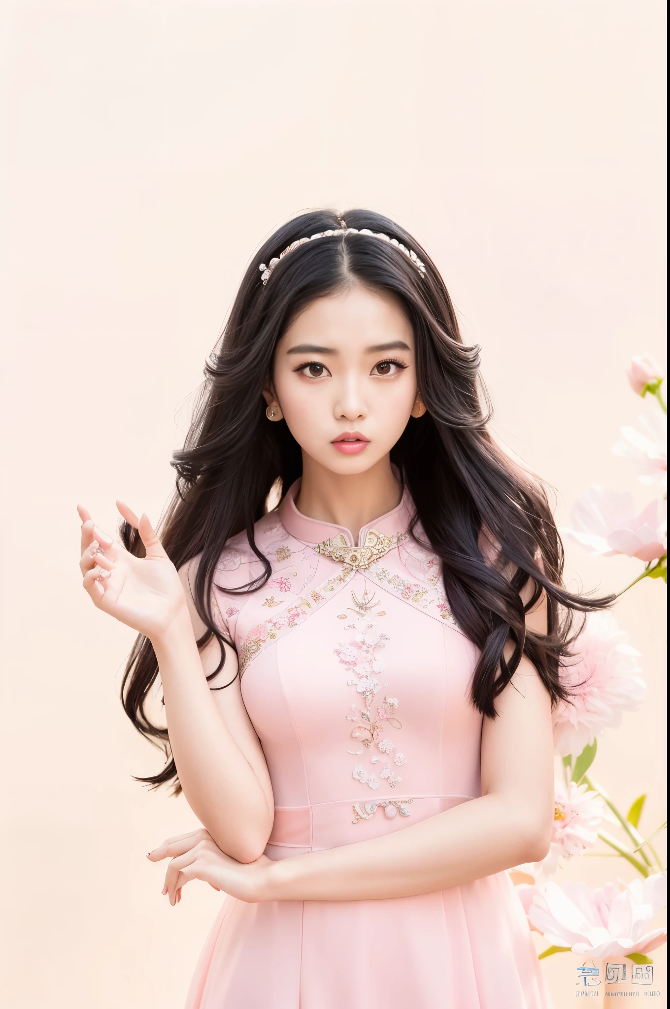 araffe asian woman in a pink dress posing for a picture, sha xi, cai xukun, yanjun chengt, li zixin, xianxia, xianxia fantasy, by Ni Tian, full body xianxia, xintong chen, jingna zhang, ruan jia beautiful!, official photos, lu ji, jia, xision wu