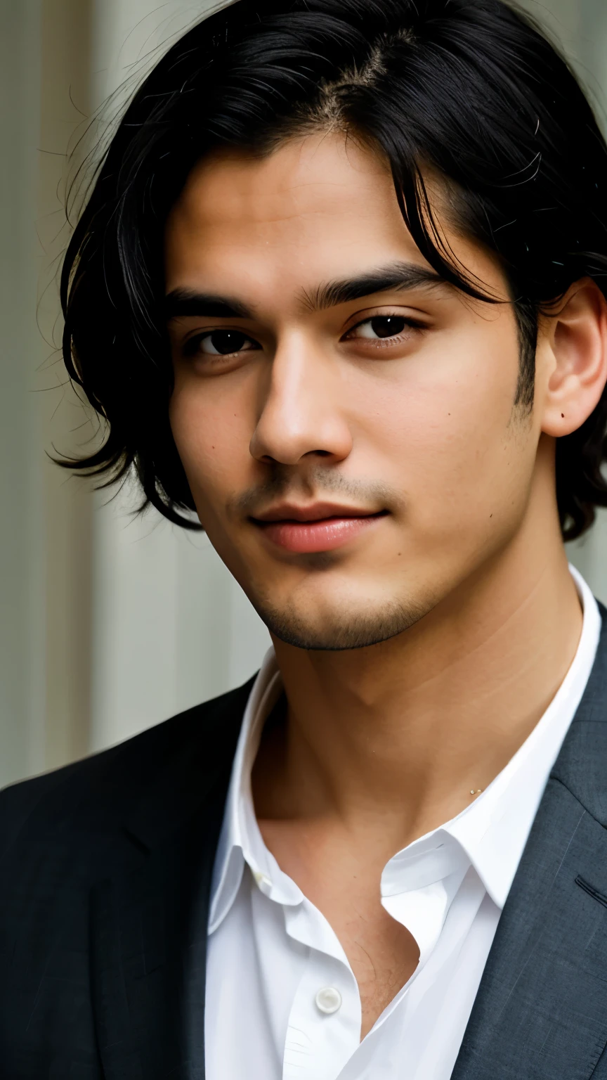 Black hair, handsome man, close potrait